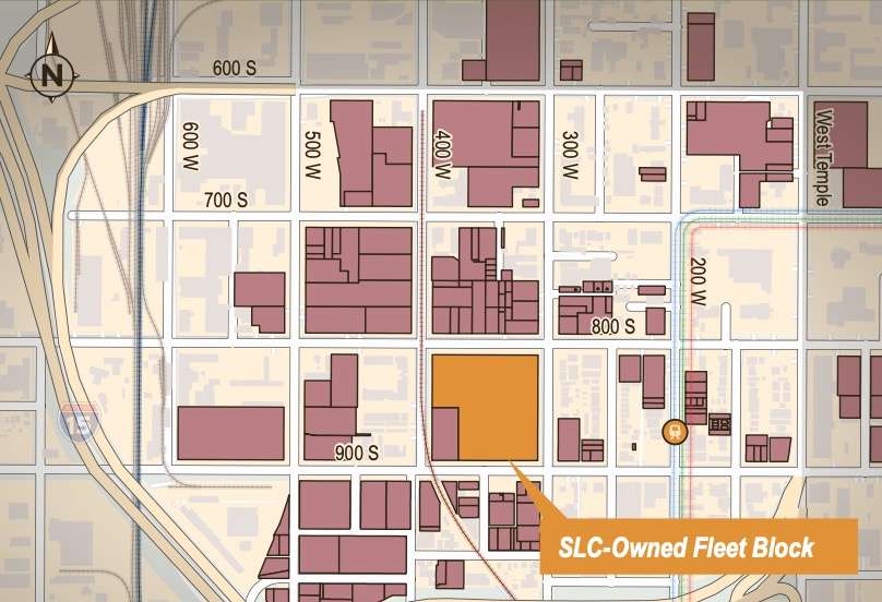 This map shows the potential buildings in a housing and transit reinvestment zone within the Granary District of Salt Lake City.
