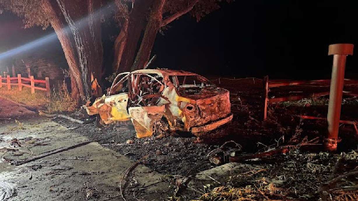 One person was killed after their car crashed into a tree and burst into flames early Thursday. Troopers say the driver may have been racing another vehicle at the time.