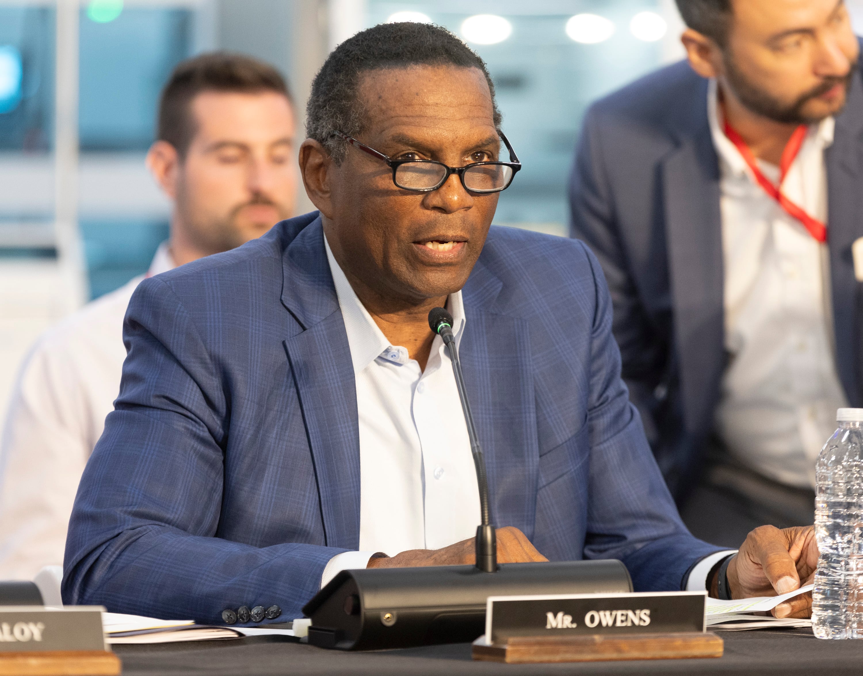 Rep. Burgess Owens, R-Utah, speaks at a field hearing for the House Ways and Means Committee in Salt Lake City on July 12. Owens voted to overturn a Title IX rule that prohibits sex-based discrimination.