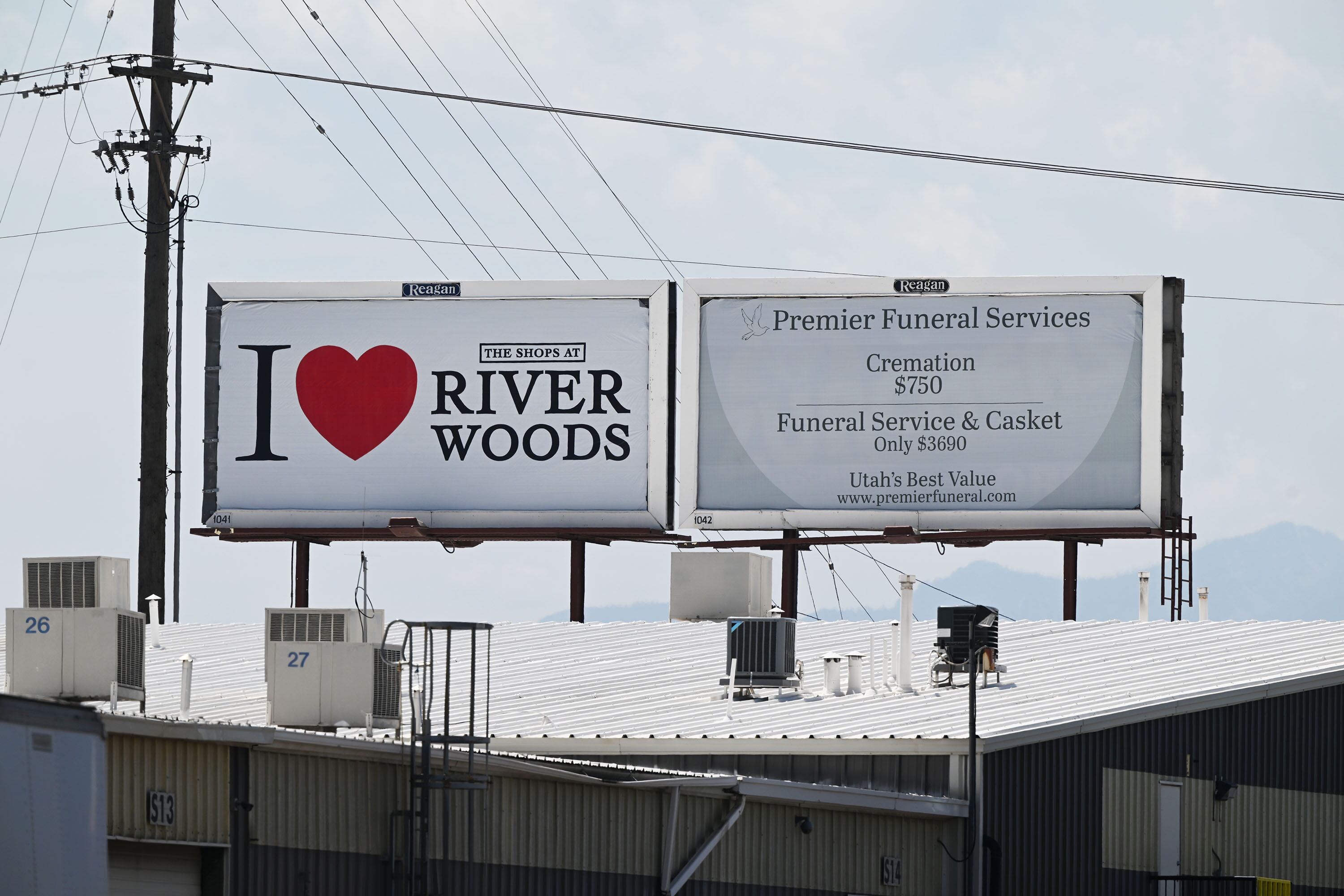 A set of Reagan Billboards under dispute by Scenic Utah stand just off of I-15 in Orem on Tuesday, July 16, 2024.