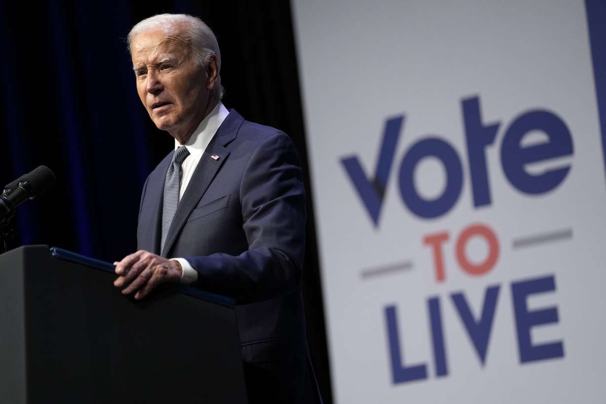 President Joe Biden speaks to community leaders at the Vote to Live Action Fund's 2024 Prosperity Summit co-hosted by CBC Chair Rep. Steven Horsford, D-Nev., in North Las Vegas, Nev., Tuesday.