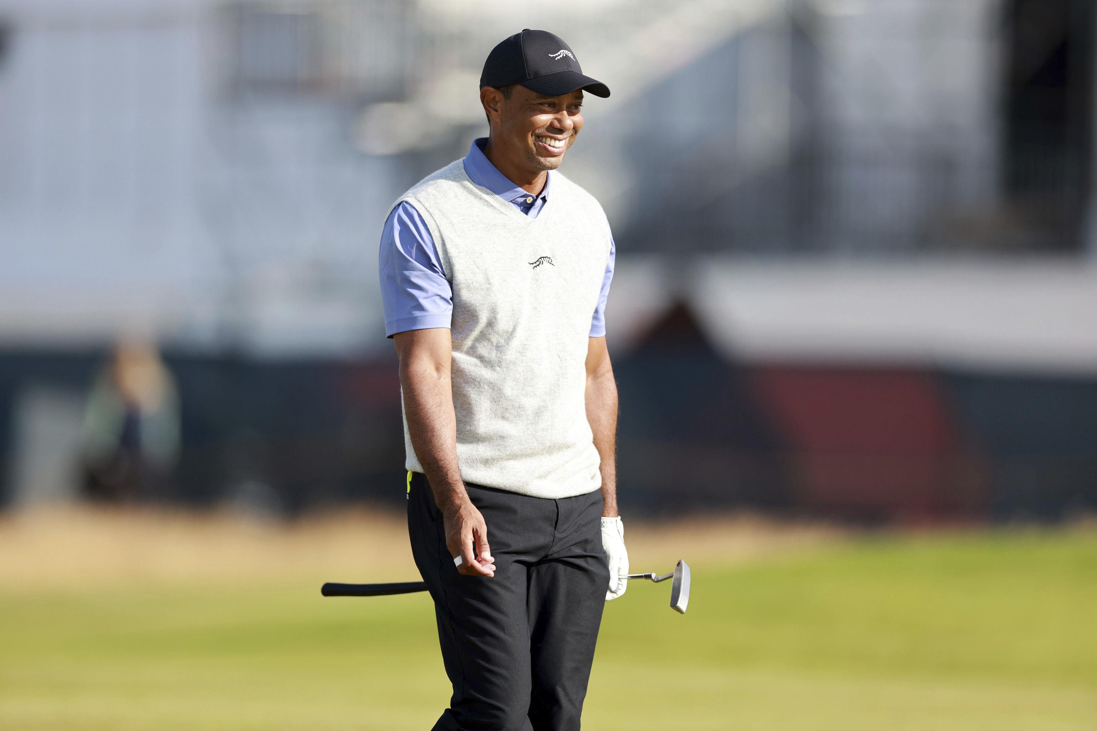 Tiger Woods during a practice round ahead of The Open at Royal Troon, South Ayrshire, Scotland, Monday, July 15, 2024. 