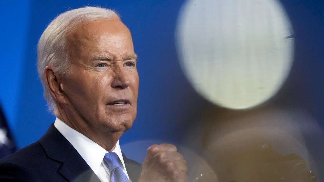 President Joe Biden speaks in Washington, July 11. Utah politicians reacted to Biden's decision to withdraw from the 2024 campaign with a mix of gratitude and calls for him to leave the presidency.