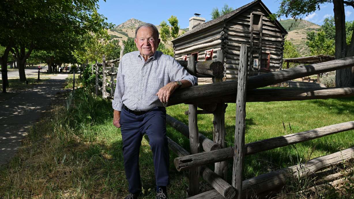 Ellis Ivory, executive director of This Is the Place Heritage Park in Salt Lake City, poses for photos at the park on July 9.