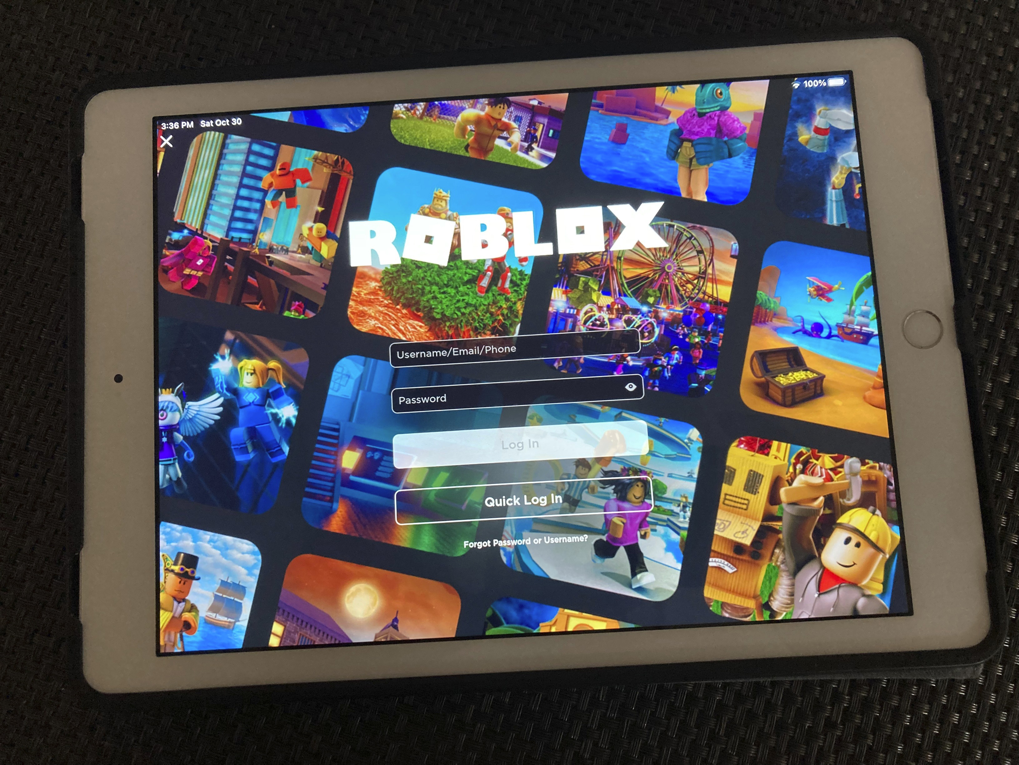 FILE - The gaming platform Roblox is displayed on a tablet, Oct. 30, 2021, in New York.