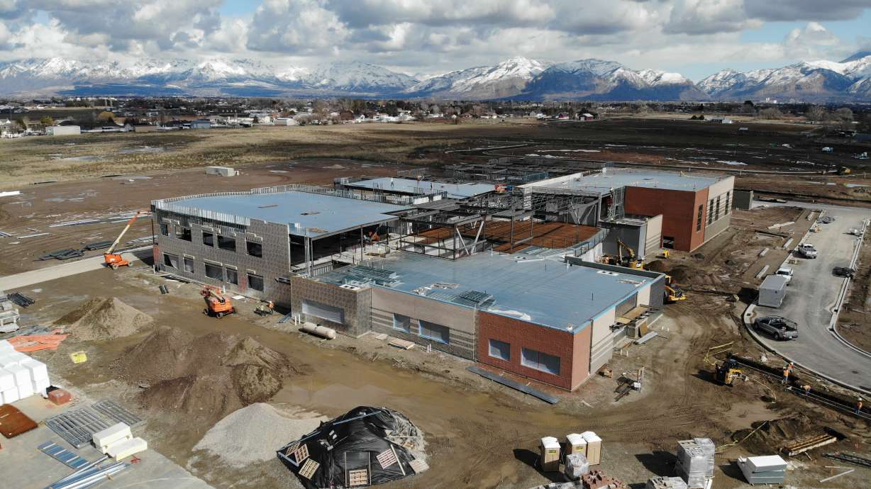 Haven Bay Elementary in West Haven, Weber County, is pictured under construction in February. The Weber School District has released contingency plans for how to start the upcoming school year if construction on it isn't completed by Aug. 21.