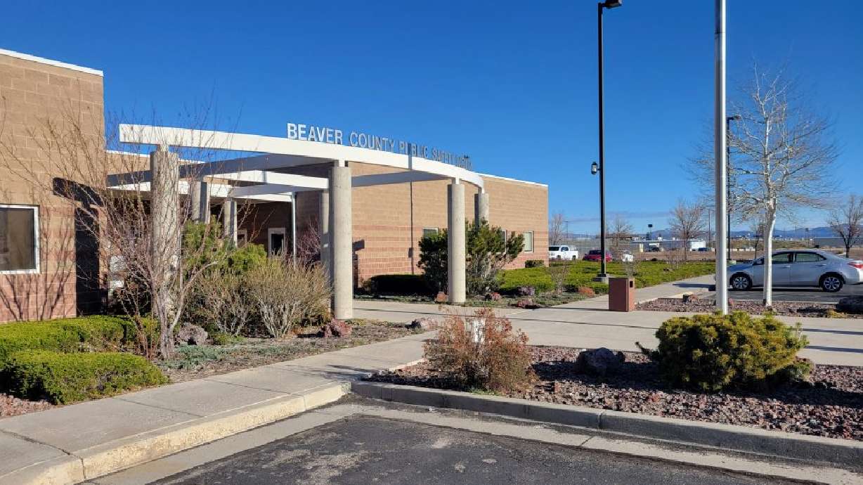 Outside the Beaver County Public Safety Building, which includes the Beaver County Justice Court, Beaver, April 25, 2023.