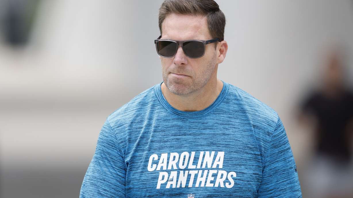 Carolina Panthers president of football operations and general manager Dan Morgan at the NFL football team's practice in Charlotte, N.C., June 4, 2024. Morgan preached patience and sticking to a plan as the Panthers look to to snap a six-year playoff drought.