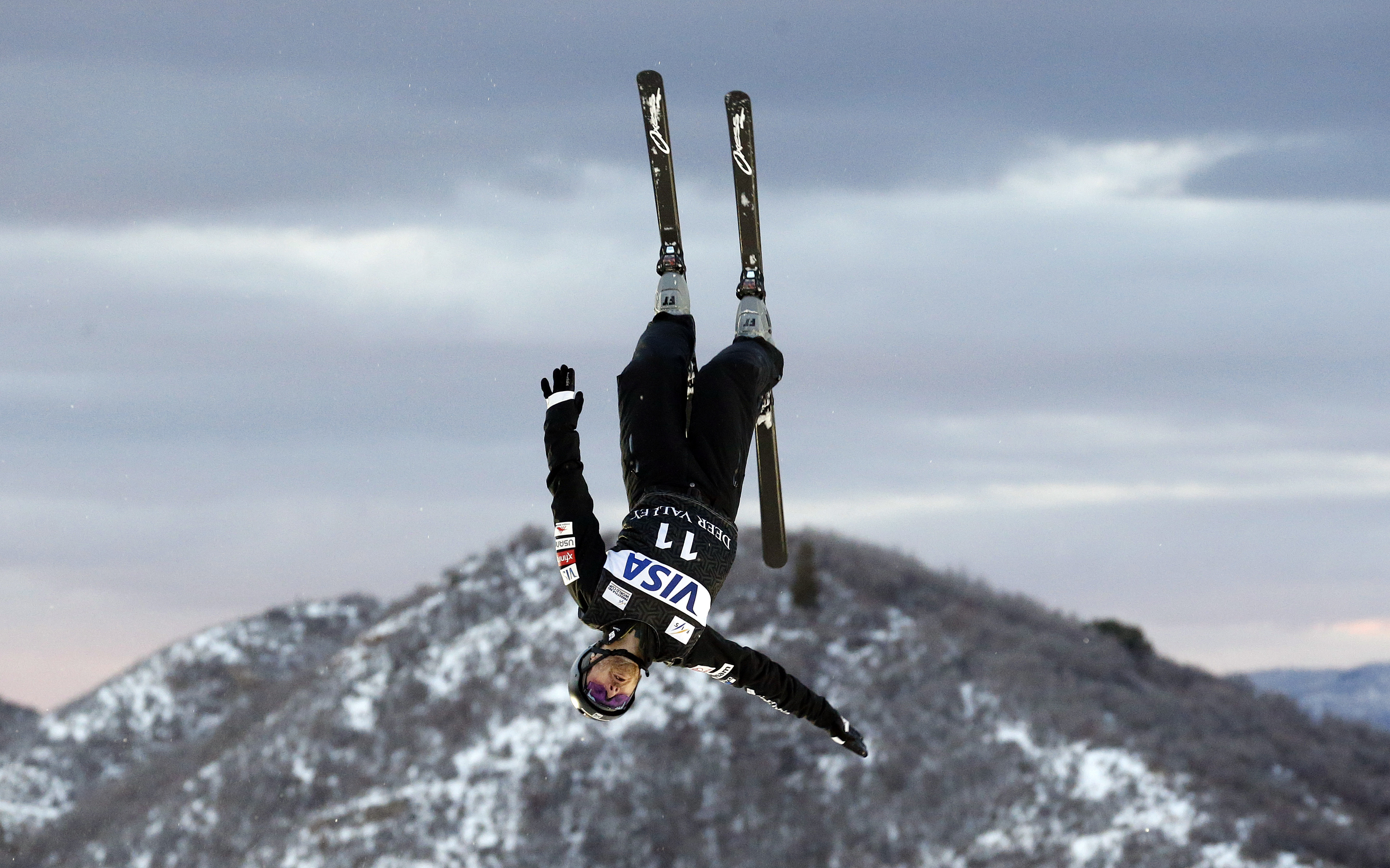 U.S.'s Jonathon Lillis competes in a men's World Cup freestyle aerials event at Deer Valley resort Jan. 12, 2018, in Park City.
