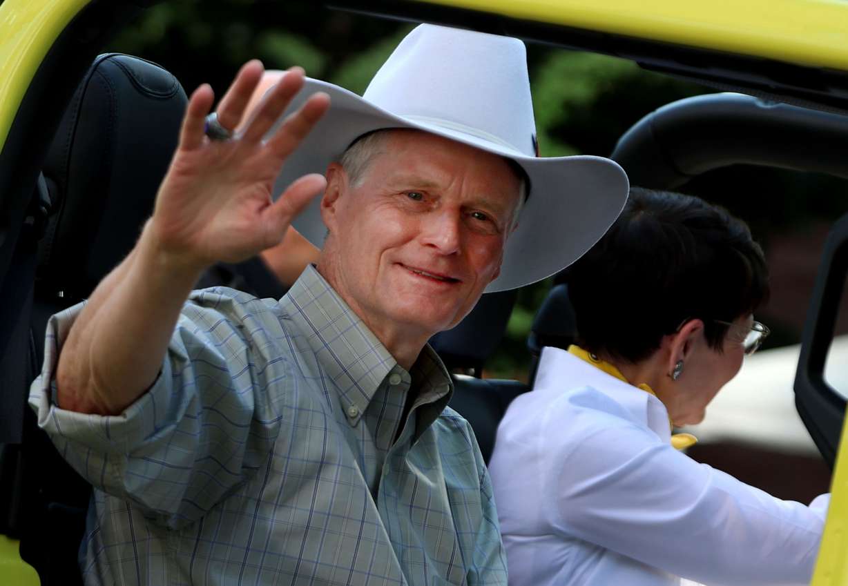 Elder David Bednar, a member of the Quorum of the Twelve Apostles of The Church of Jesus Christ of Latter-day Saints, appears in the Days of '47 Parade in Salt Lake City on Wednesday.
