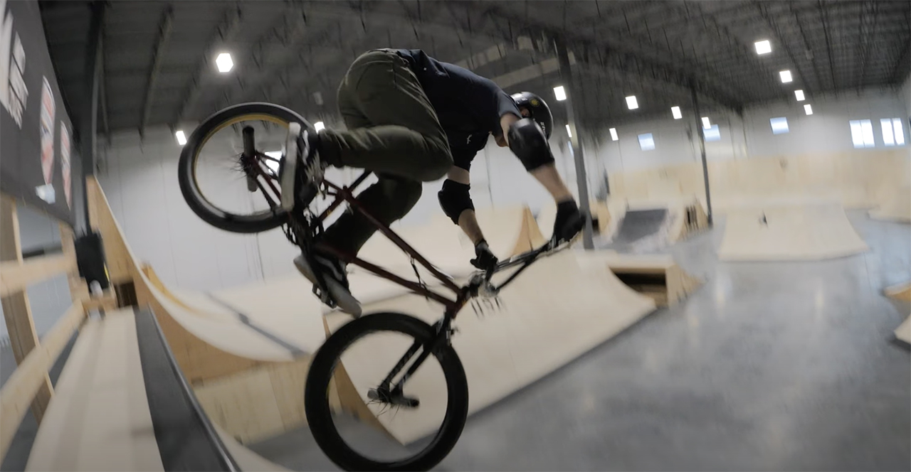 A BMX cyclist at a new training facility in South Jordan.