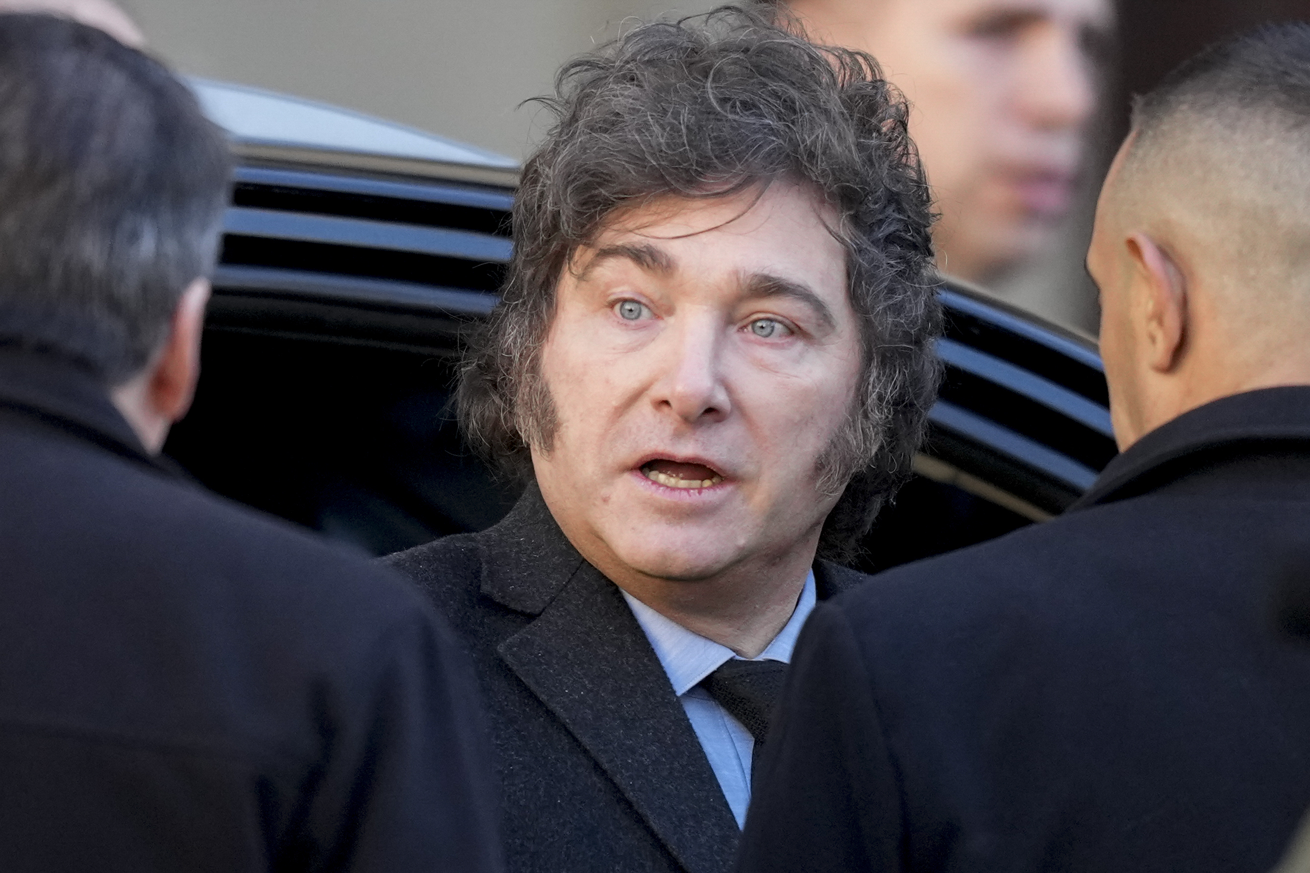 Argentine President Javier Milei leaves the Cathedral after attending an event marking the nation's Independence Day in Buenos Aires, Argentina, Tuesday, July 9, 2024.