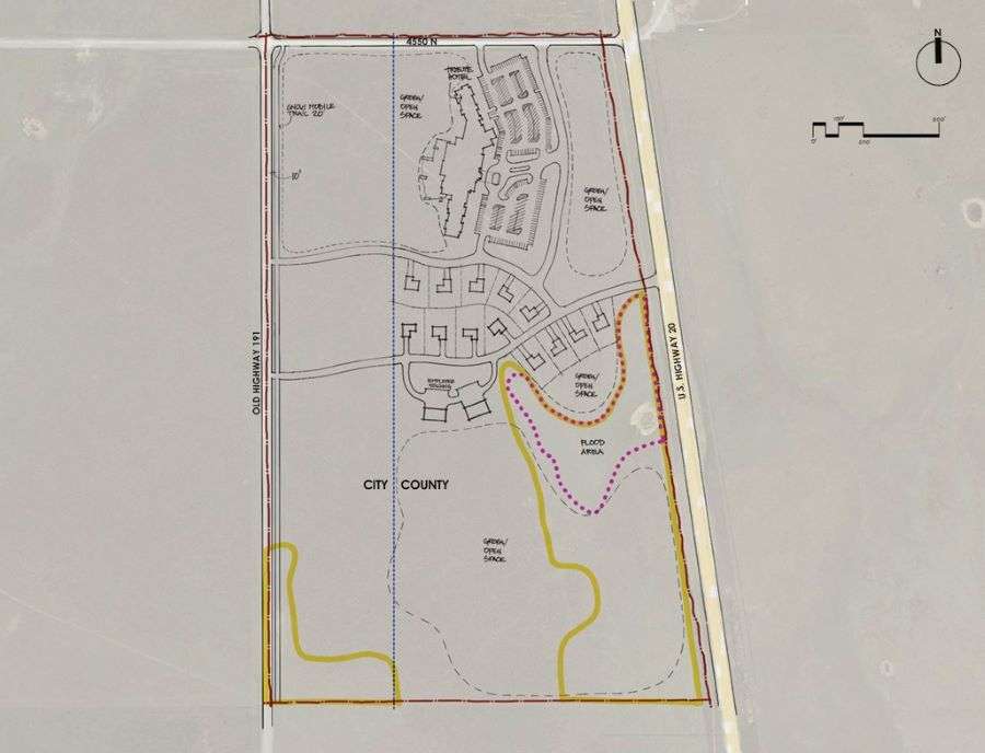 The Flat Rock Hotel development layout.