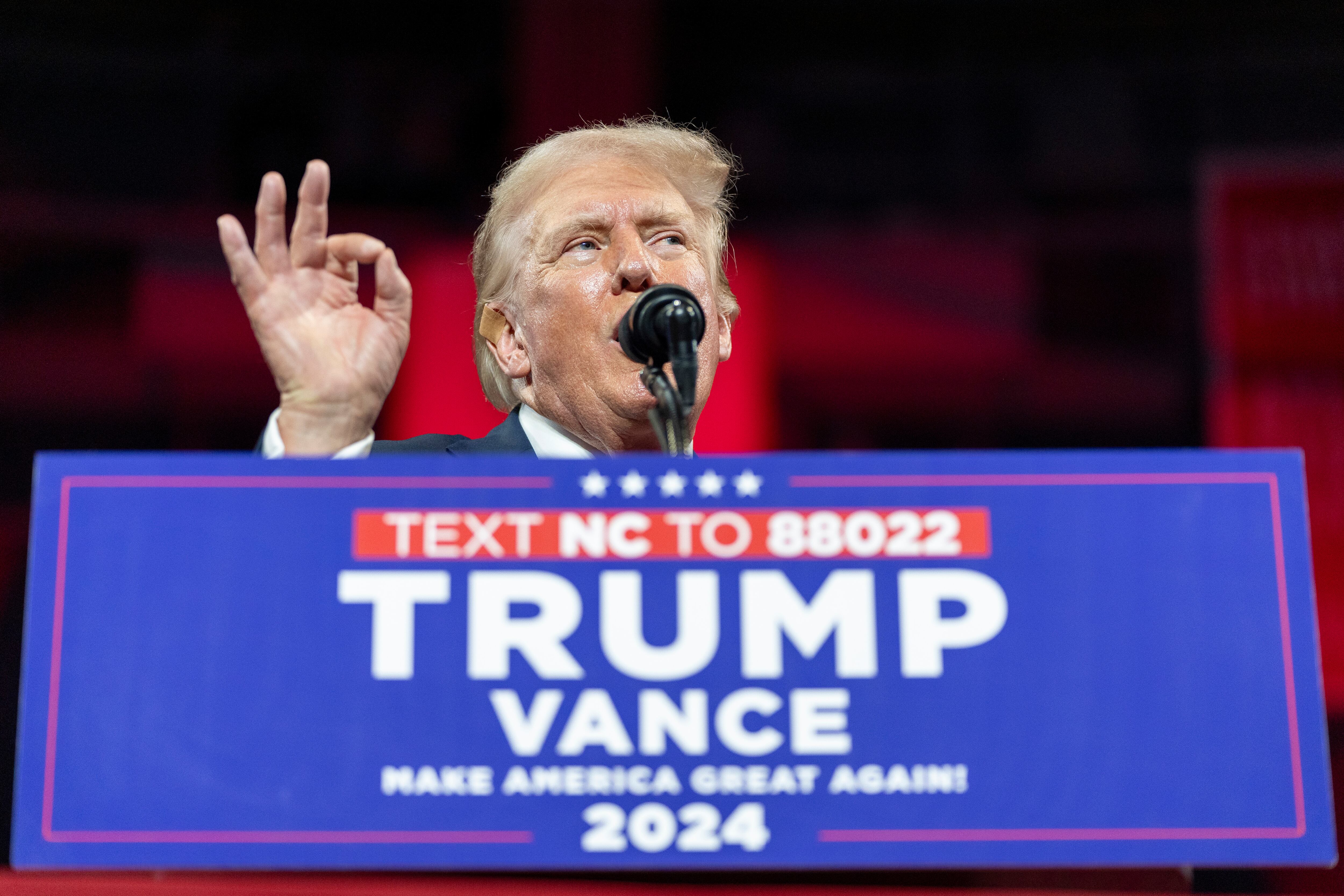 Republican presidential candidate former President Donald Trump speaks at a campaign rally, Wednesday in Charlotte, N.C. Trump will reportedly visit Utah in August for a fundraiser.