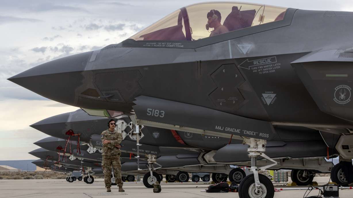 A maintainer from the 421st Fighter Generation Squadron performs and engine run to prepare an F-35A Lighting II aircraft for sorties during Bamboo Eagle 24-1.