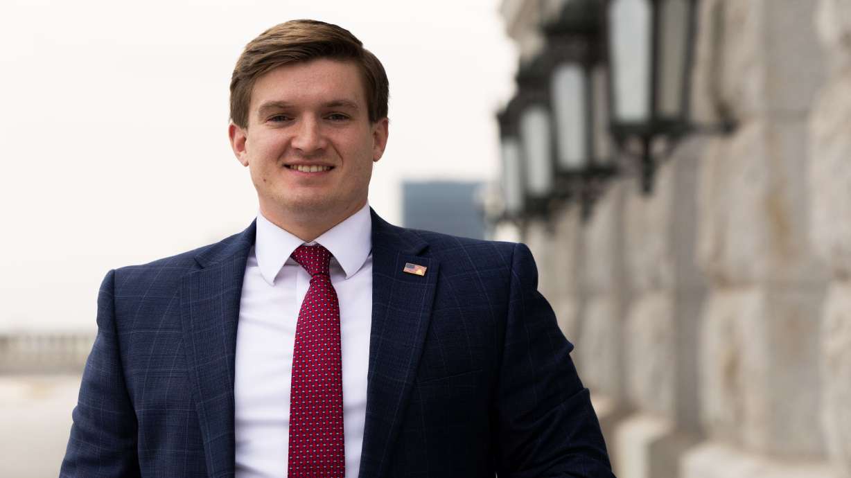 Rep. Tyler Clancy, R-Provo, stands outside of the state Capitol in Salt Lake City on Tuesday. Clancy is part of a movement to try to change the course of the Republican Party.