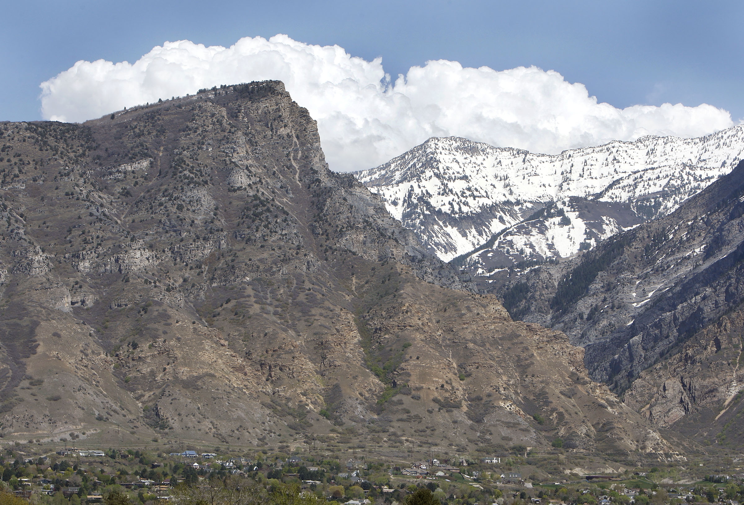 Kyhv Mountain in Provo is pictured in 2008. A federal bill introduced in the U.S. House of Representatives on Tuesday would restore a 20-year tradition where a resident planted a U.S. flag at the top of the mountain.