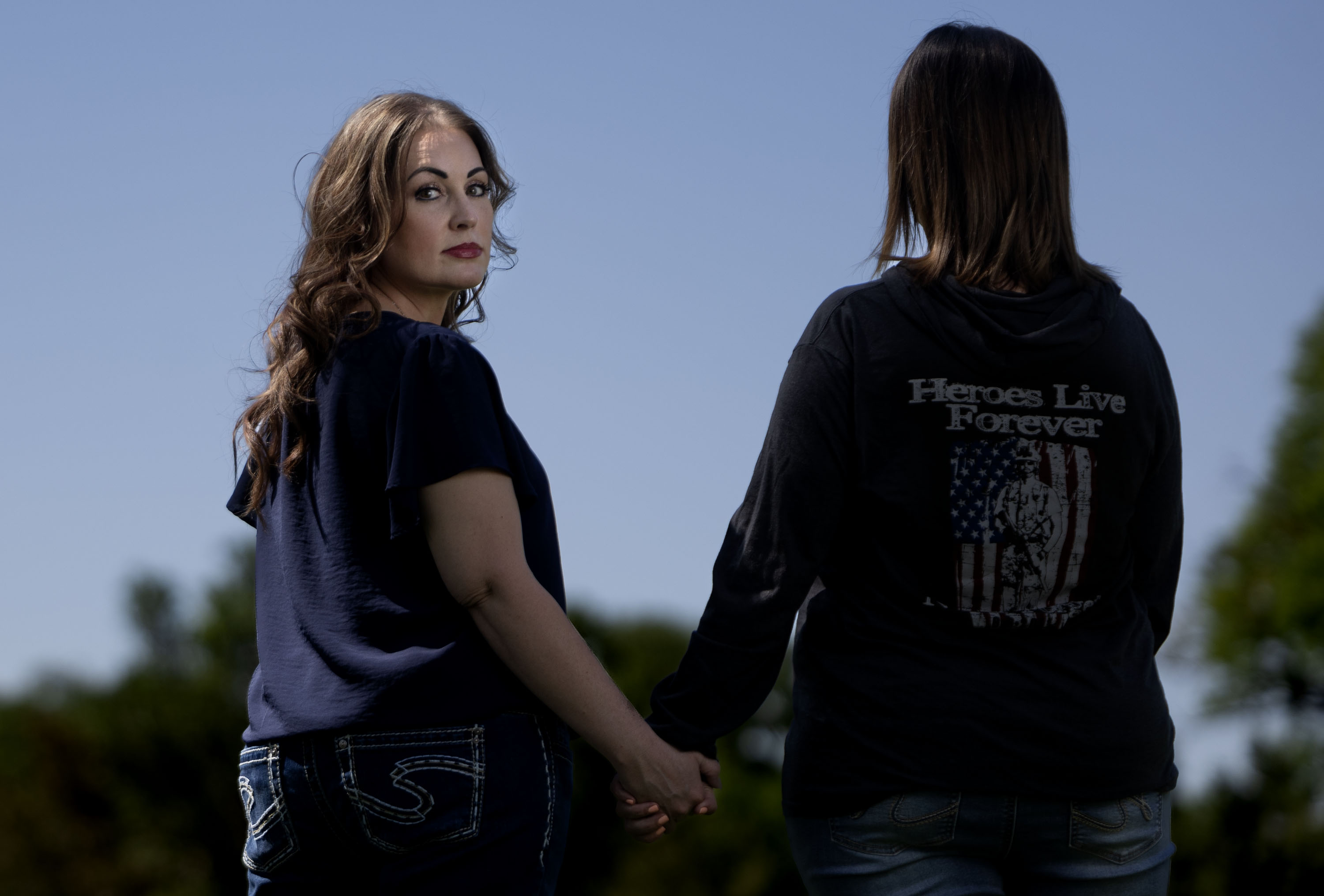 Kristy and Misti are photographed in West Jordan on Thursday. Both women were sexually abused by Samuel Faber, whom they met on a dating app. Faber has pleaded guilty and will be sentenced in August.