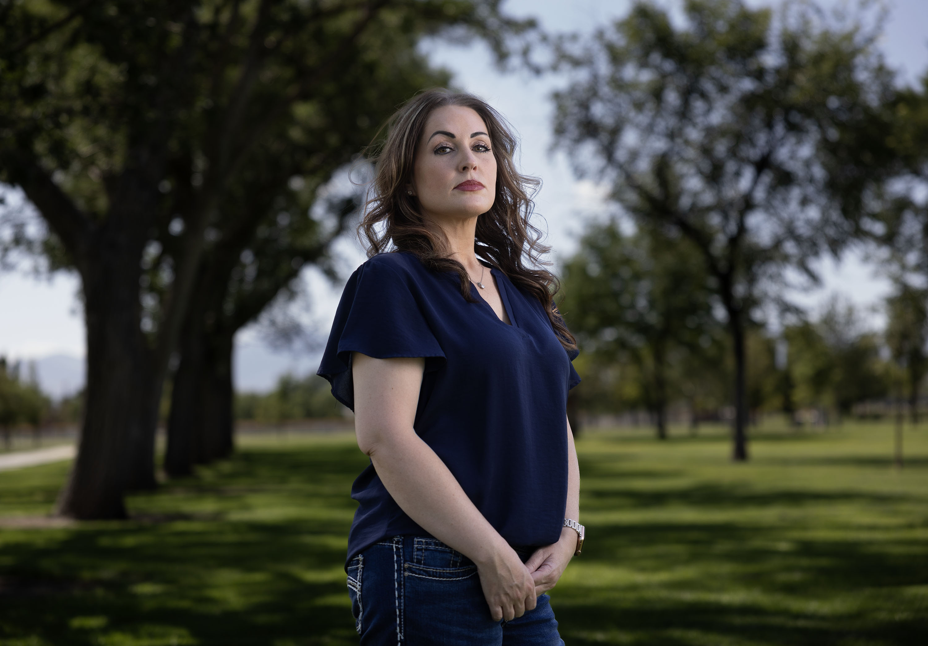 Kristy is photographed in West Jordan on Thursday. Kristy was raped by Samuel Faber whom she met on the dating app Mutual. Faber has pleaded guilty to sexually abusing Kristy and two other women and will be sentenced in August. Kristy hopes other victims of Faber will come forward.