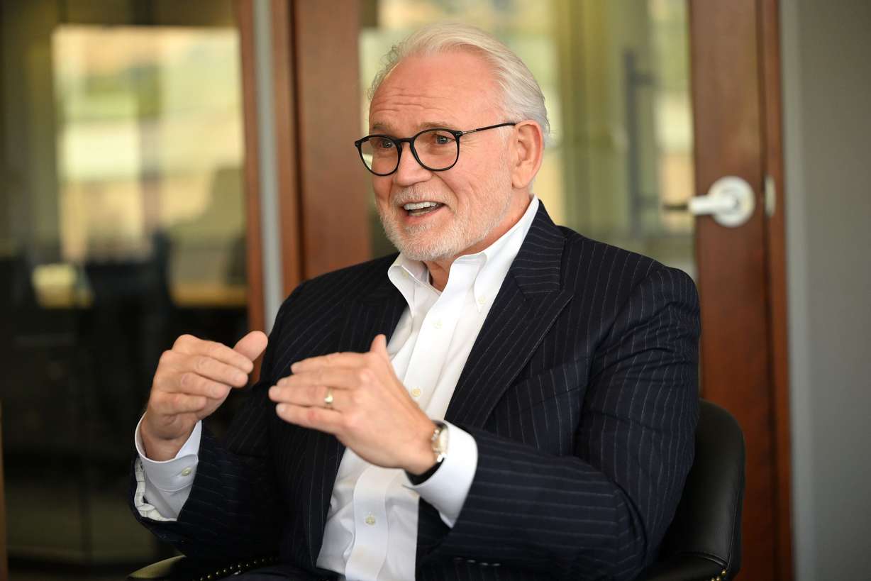 President and CEO of the Sutherland Institute Rick Larsen talks about its statement of principles, refined mission statement and new vision statement in his office in Salt Lake City on July 16.
