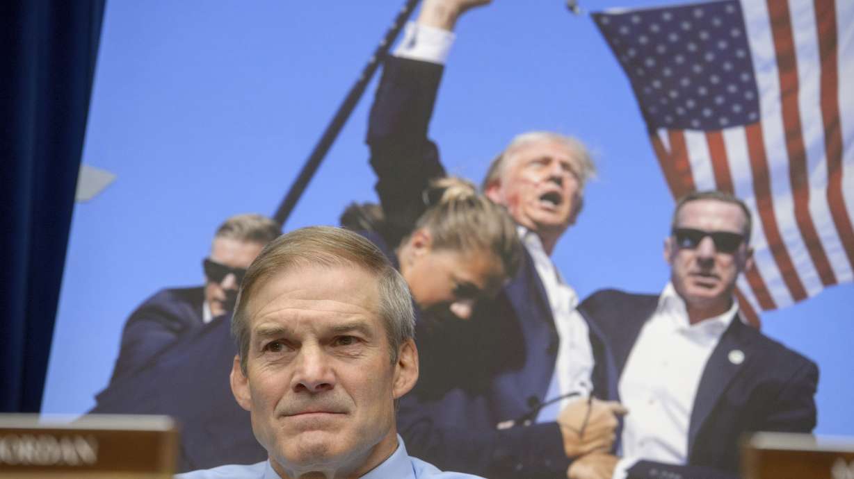 Rep. Jim Jordan, R-Ohio, listens as U.S. Secret Service Director Kimberly Cheatle testifies before the House Oversight and Accountability Committee about the attempted assassination of former President Donald Trump at a campaign event in Pennsylvania, at the Capitol in Washington, July 22.