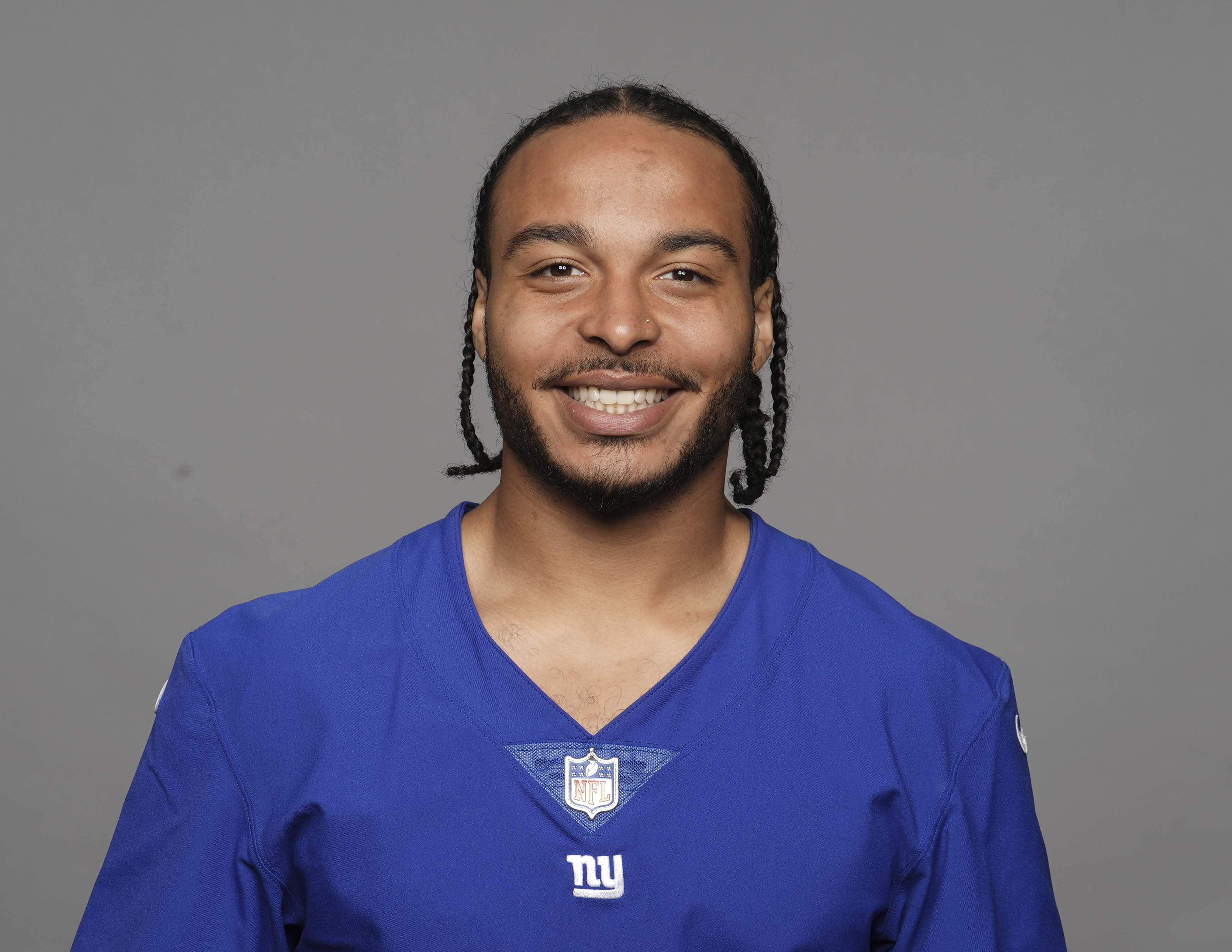 FILE - This is a 2024 photo of Elijah Riley of the New York Giants NFL football team. This image reflects the New York Giants active roster as of Monday, June 10, 2024 when this image was taken. 