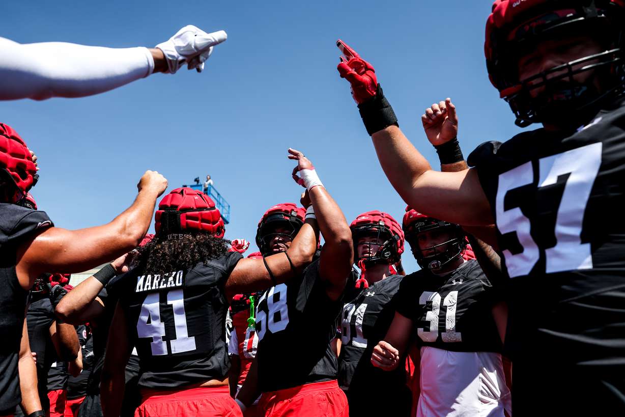 Utah football fall camp Day 1 in Salt Lake City on Monday, July 29, 2024.