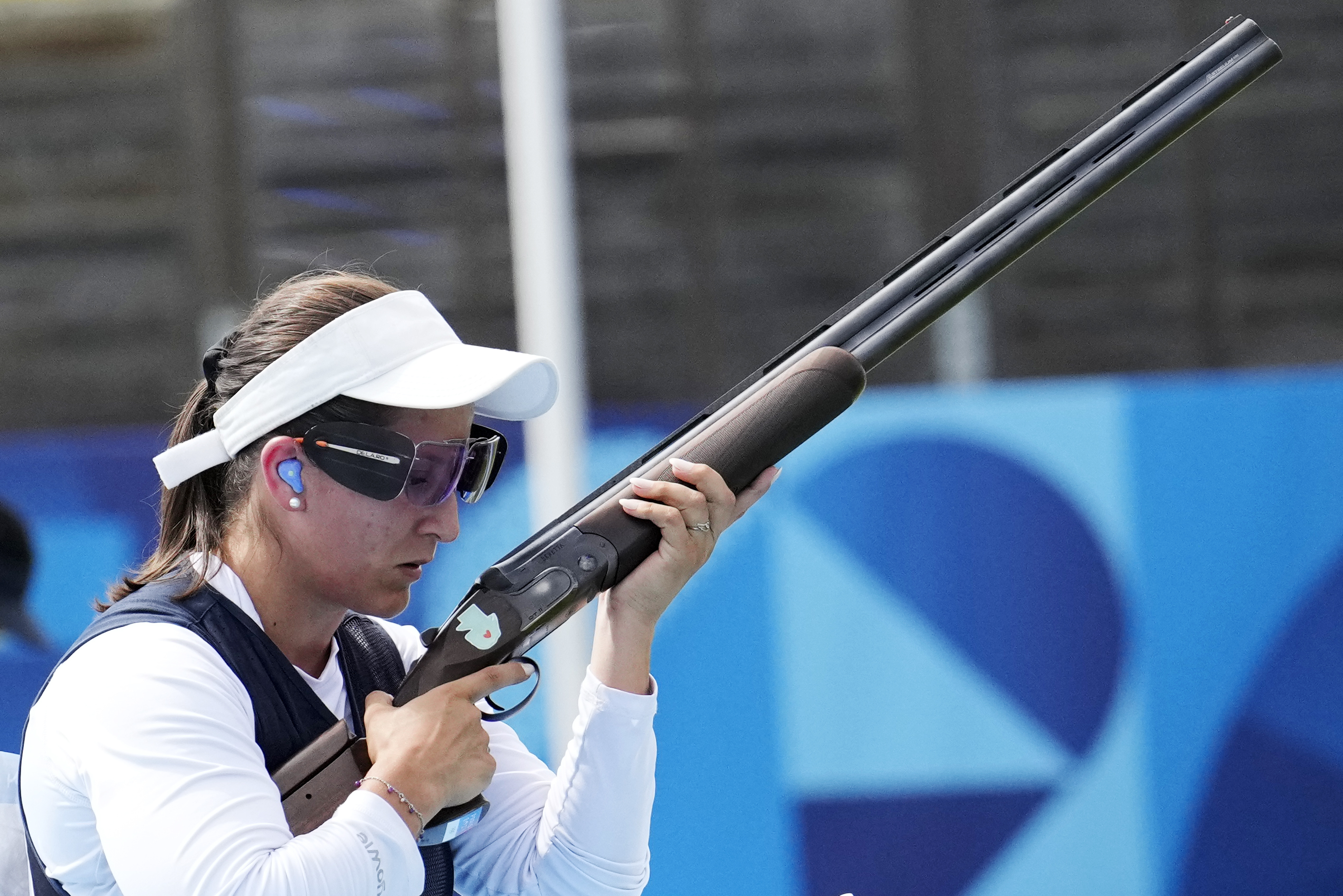 Guatemala's Adriana Oliva Ruano competes in the Trap women's final at the 2024 Summer Olympics, Wednesday, July 31, 2024, in Chateauroux, France. 