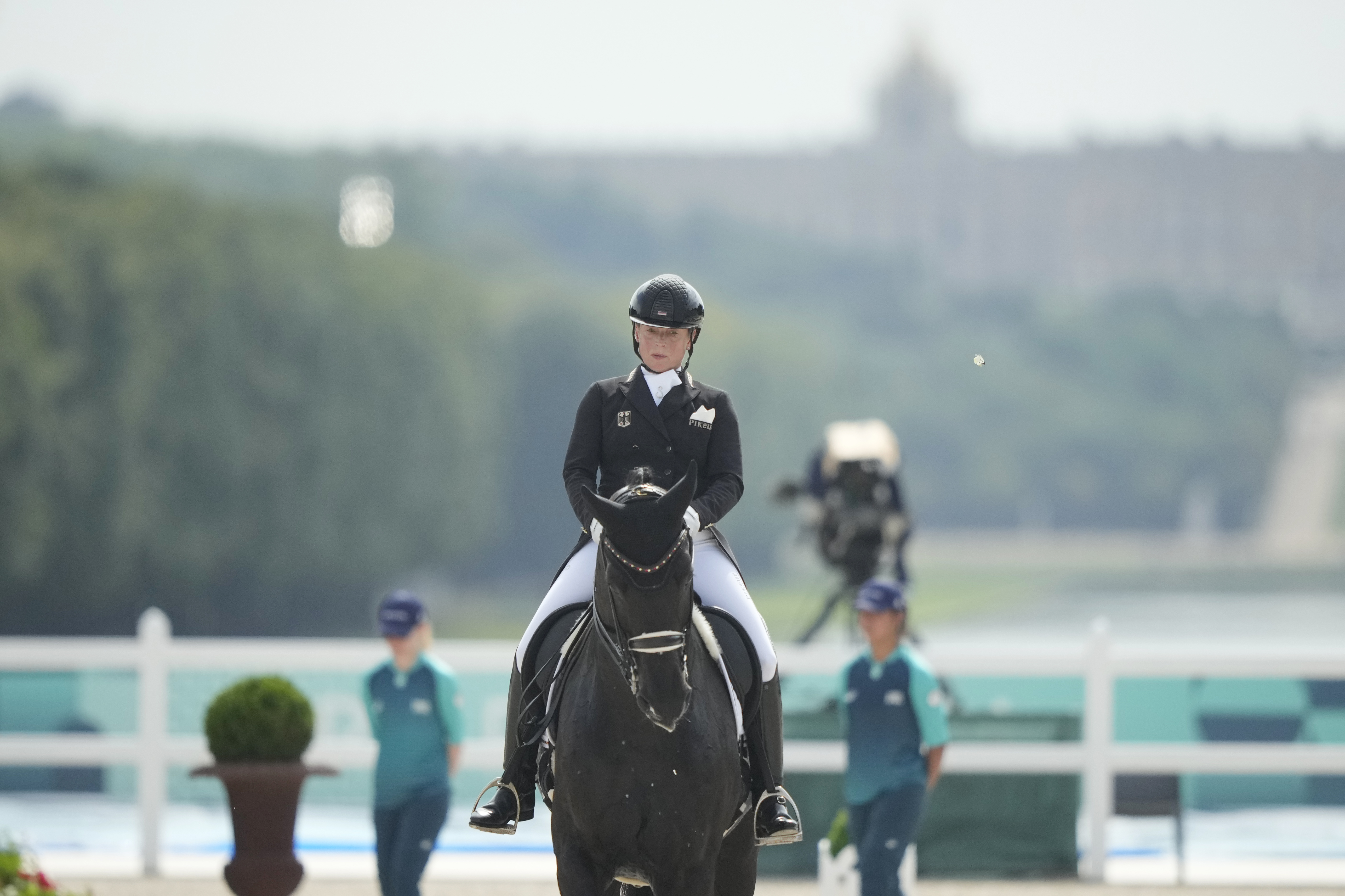 Germany's Isabell Werth, riding Wendy,during the Equestrian Dressage competition, at the 2024 Summer Olympics, Wednesday, July 31, 2024, in Versailles, France.