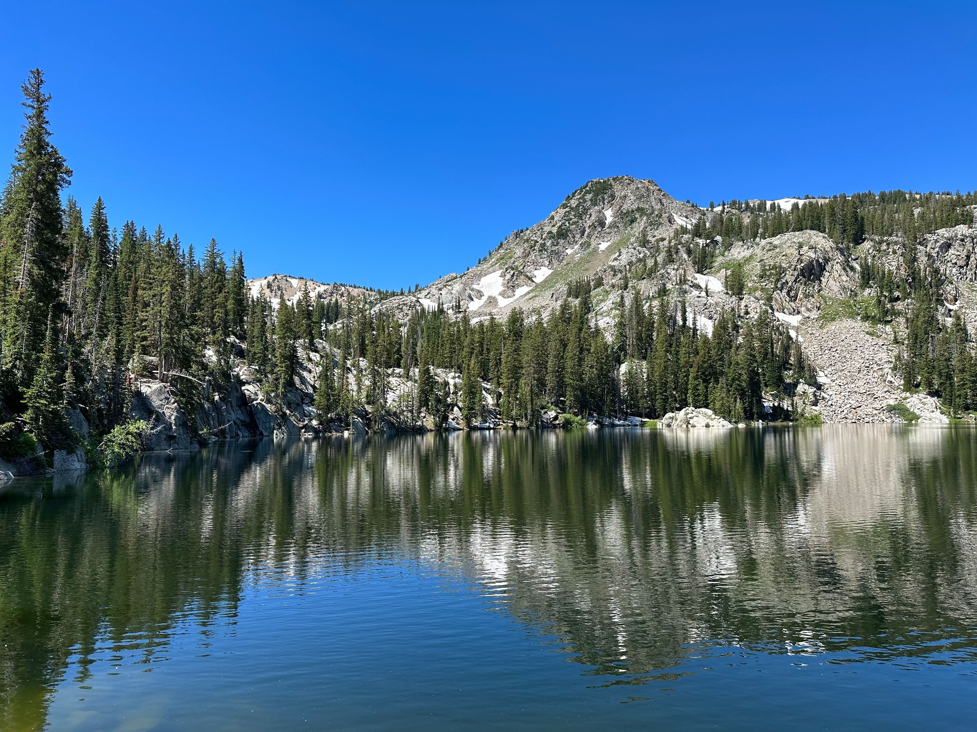 Lake Mary at the end of the Lake Mary Trail in Big Cottonwood Canyon.