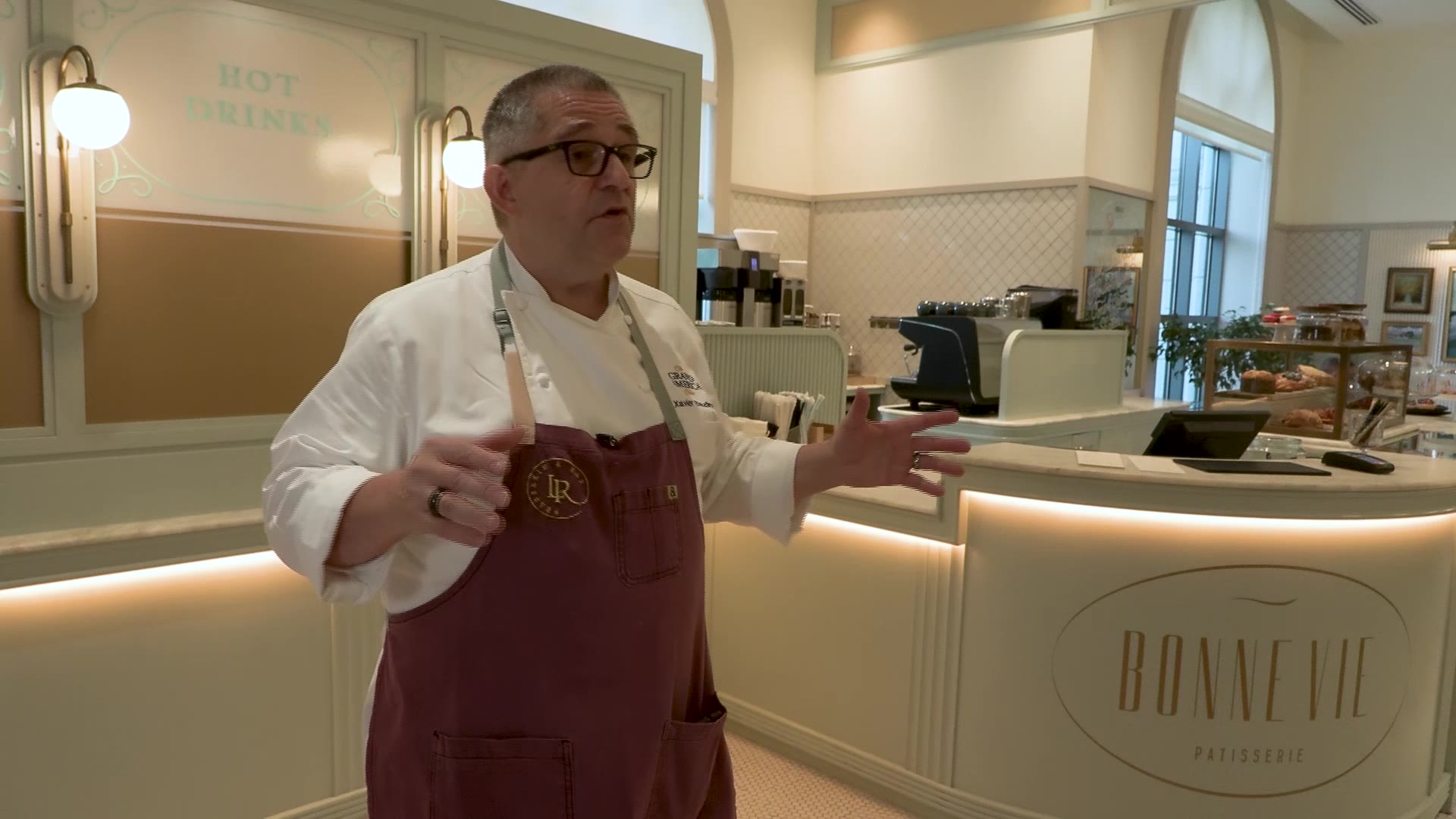 Chef Xavier Baudinet expresses his excitement over the Summer Games in Paris, on Tuesday in Salt Lake City.