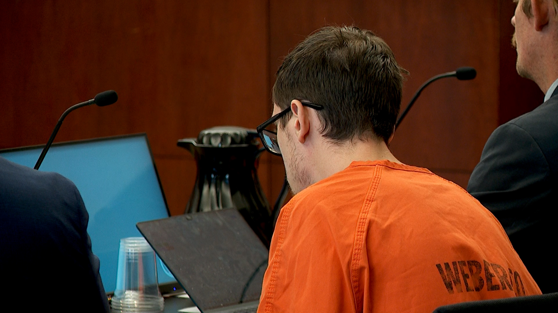 Tyler Peterson, 21, Gavin’s brother, sits in the courtroom on Thursday.