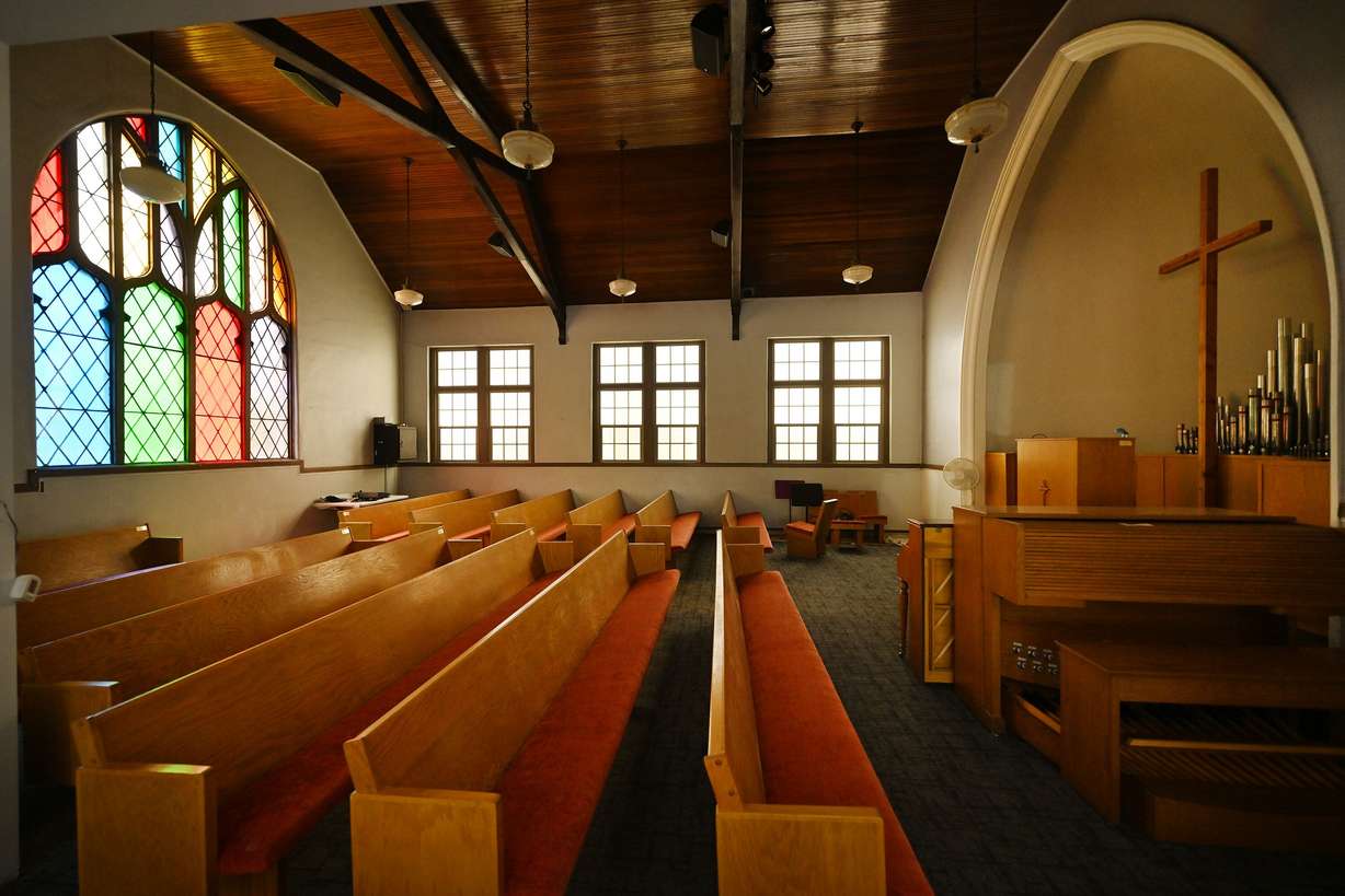 The chapel inside the Japanese Church of Christ’s 100 year old building on Tuesday, July 16, 2024.