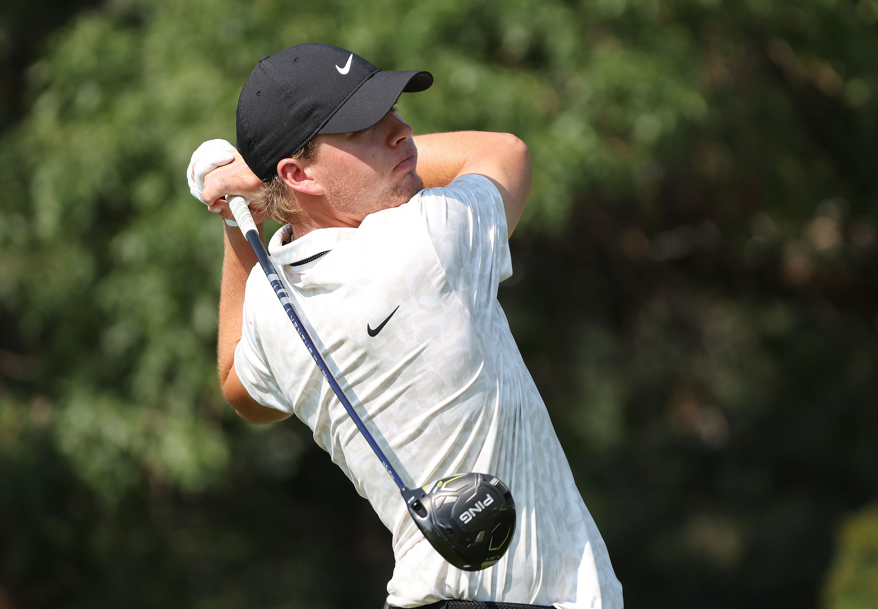 Arizona State golfer Preston Summerhays hits during the Korn Ferry Tour Utah Championship at Oakridge Country Club in Farmington on Thursday, Aug. 1, 2024.