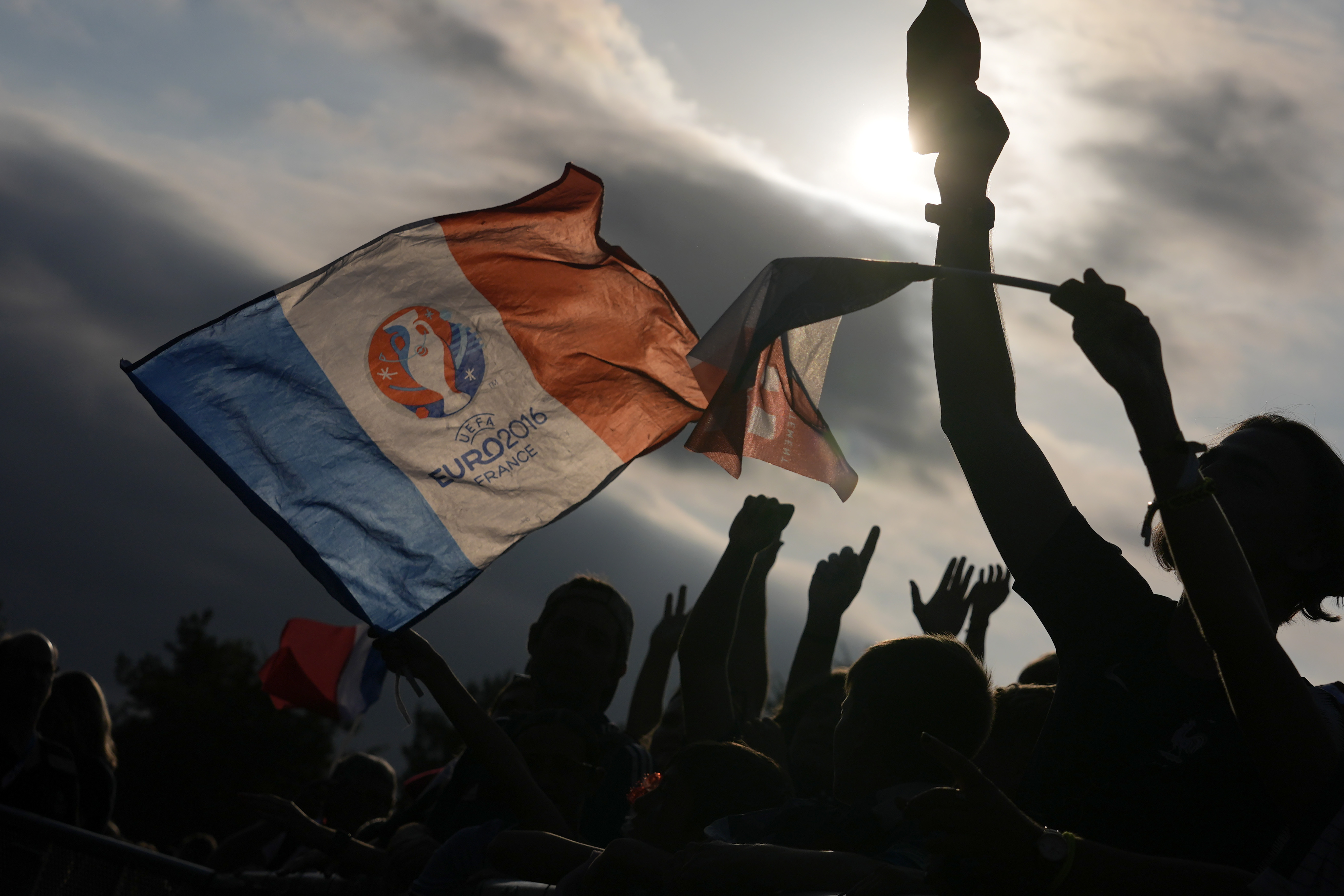 France supporters arrive at the Bordeaux Stadium, ahead of a quarterfinal soccer match between France and Argentina, during the 2024 Summer Olympics, Friday, Aug. 2, 2024, in Bordeaux, France. 