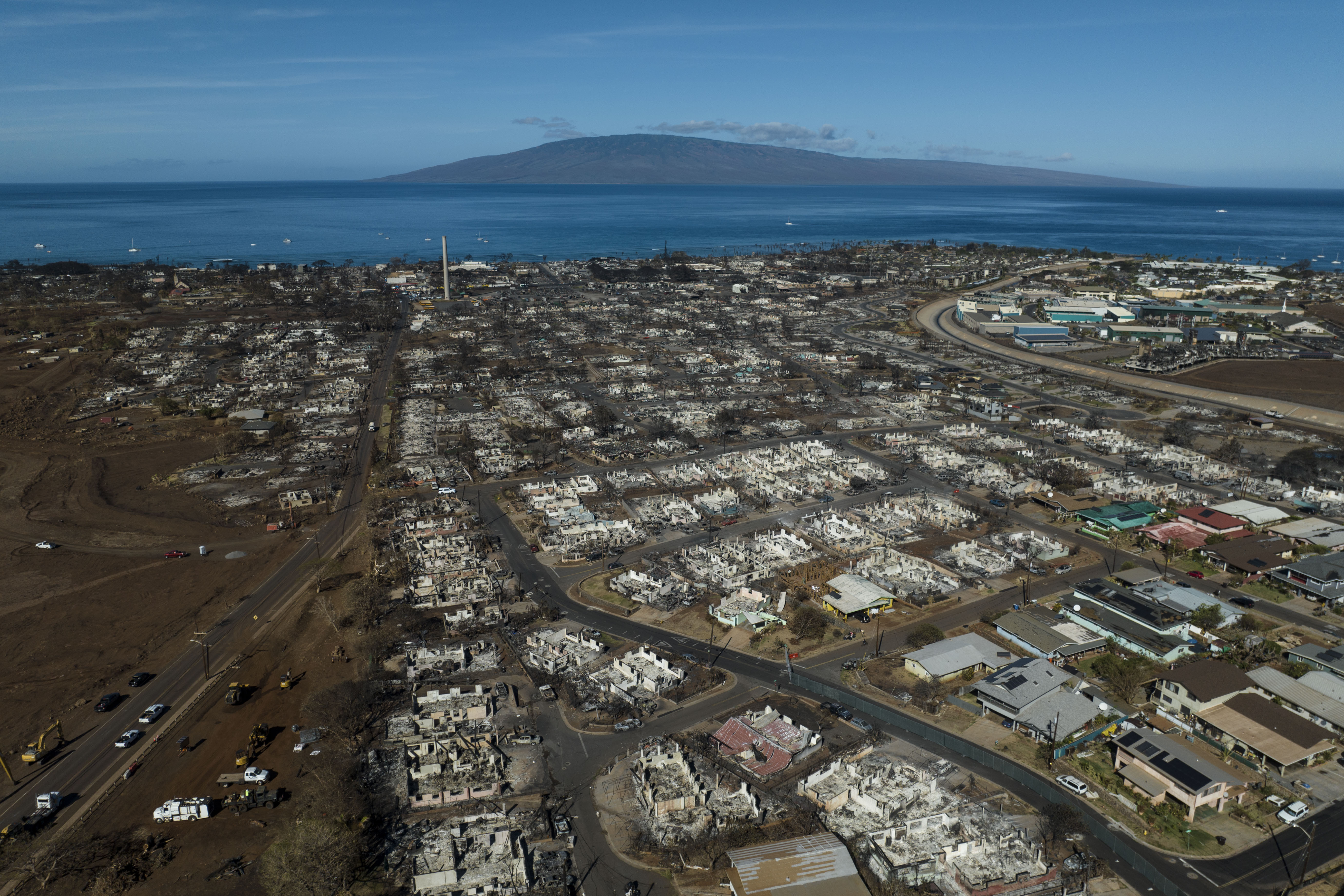 A general view shows the aftermath of a wildfire in Lahaina, Hawaii, Aug. 17, 2023. The parties in lawsuits seeking damages for last year’s Maui wildfires have reached a $4 billion global settlement, a court filing said Friday.