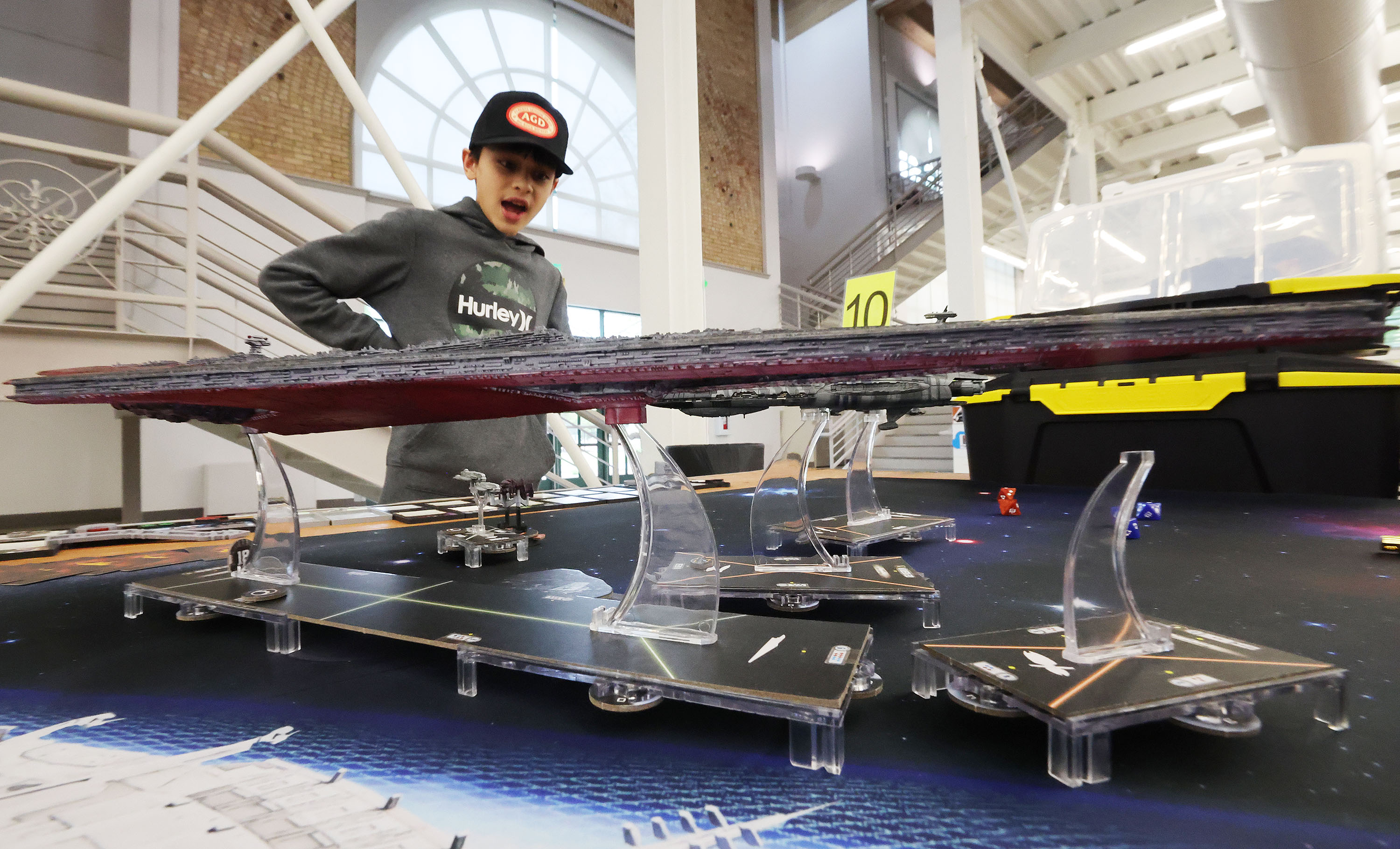 Marcus Kubryn, Calgary, plays Star Wars Armada during the Sci-Fi, Fantasy and Historical Tabletop Gaming Convention at the Utah State Fairpark in Salt Lake City on Saturday.
