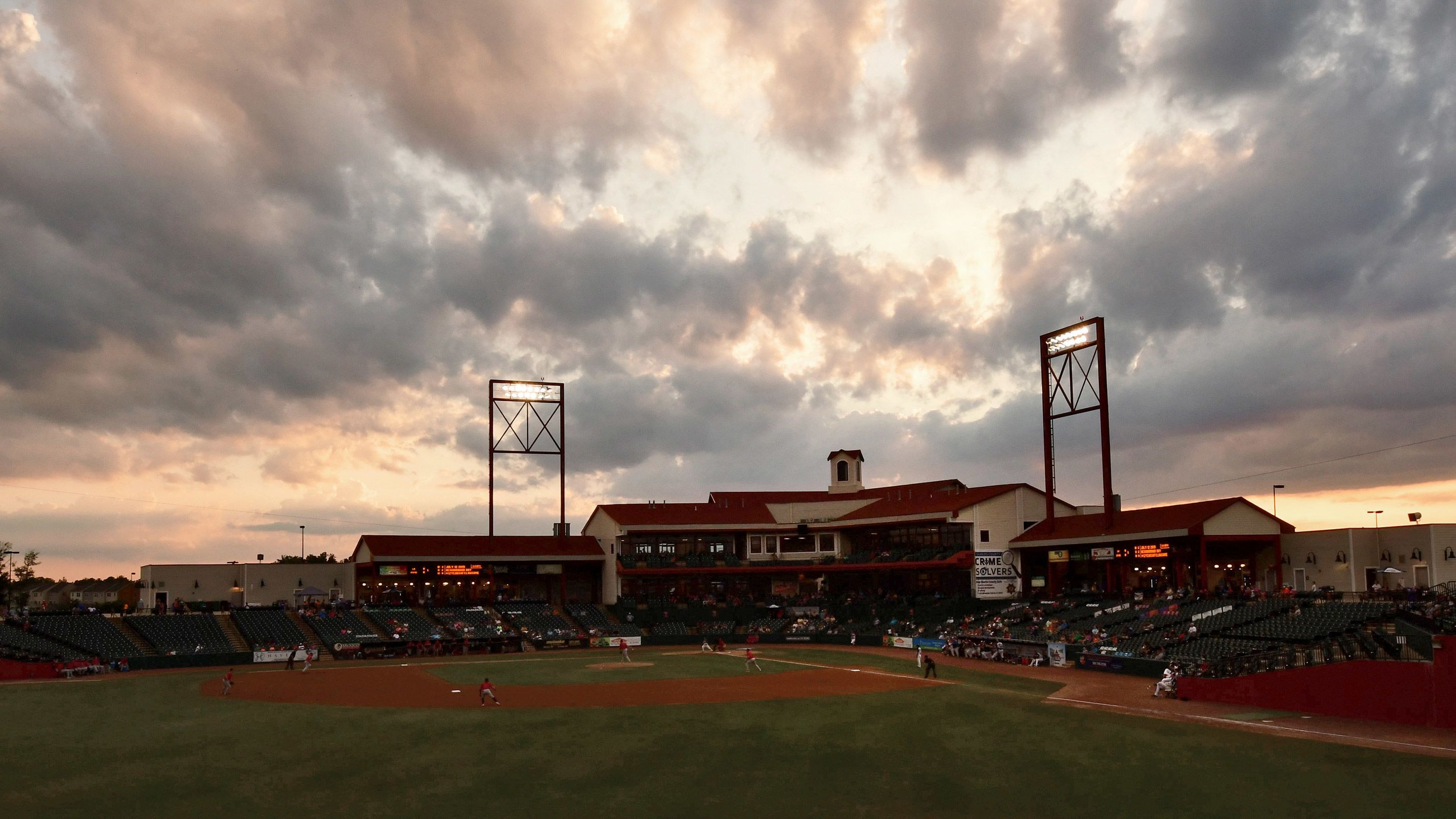 A 5-year-old boy died and another child was injured when a bounce house at Regency Furniture Stadium went airborne. The stadium in Waldorf, Maryland is shown here in 2019.