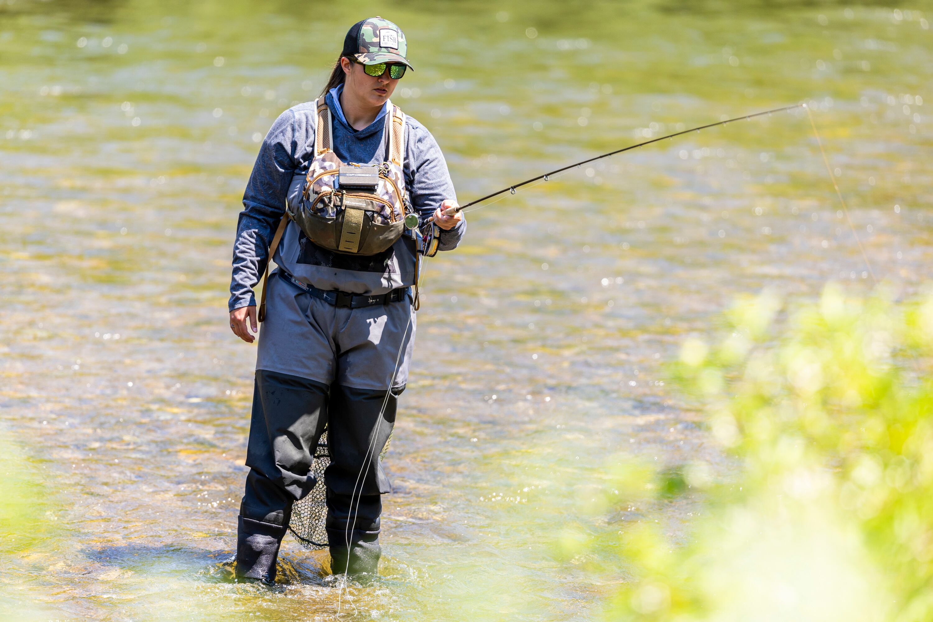 Kristen Almond, of Ashville, N.C., fishes along the Provo River near Vivian Park in Provo Canyon on July 17. USA Today recently compiled a list of the 10 best rivers in the United States for fly-fishing enthusiasts.