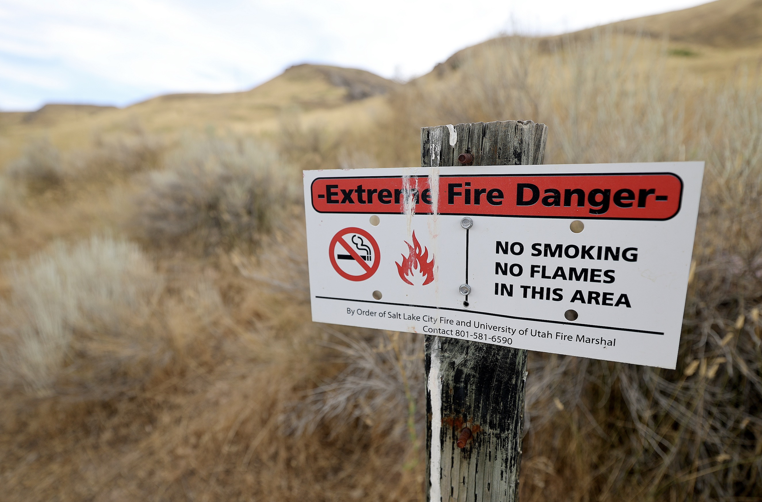 Dry conditions are pictured in Salt Lake City on Monday. Utah fire resources will remain in-state for now as dry conditions return to the state and increase fire potential.