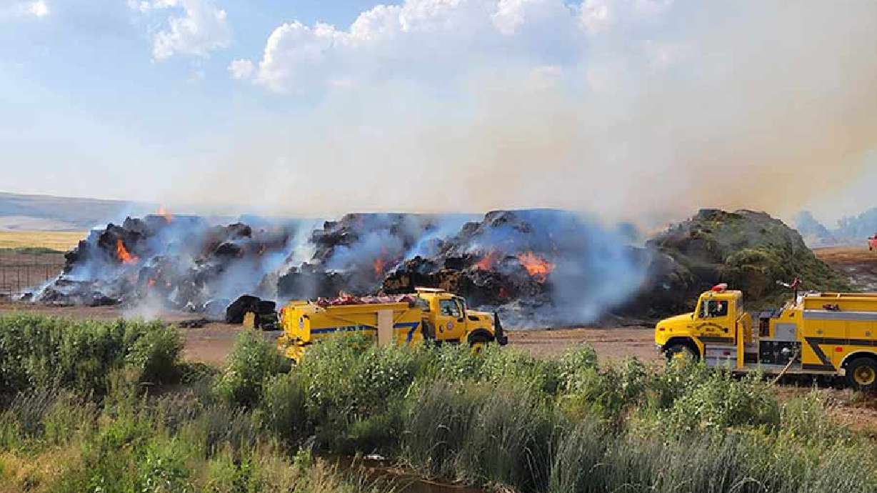 A fire in Fremont County, Idaho, destroyed at least 3,000 tons of hay on Sunday.