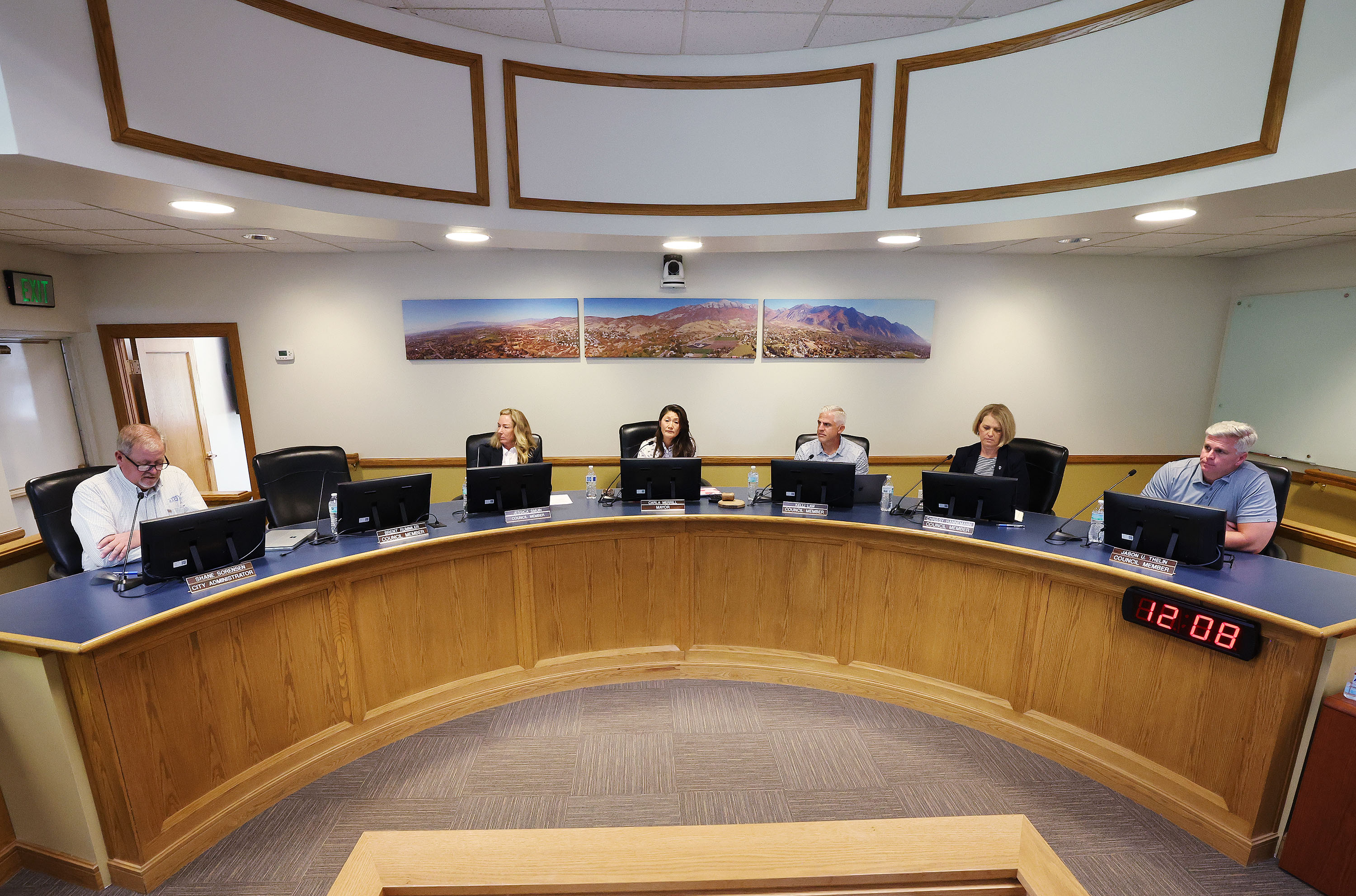 Alpine City Council members meet to vote on a resolution to place the creation of a new school district on the ballot in Alpine on Tuesday. Five other cities in northern Utah County also passed resolutions.