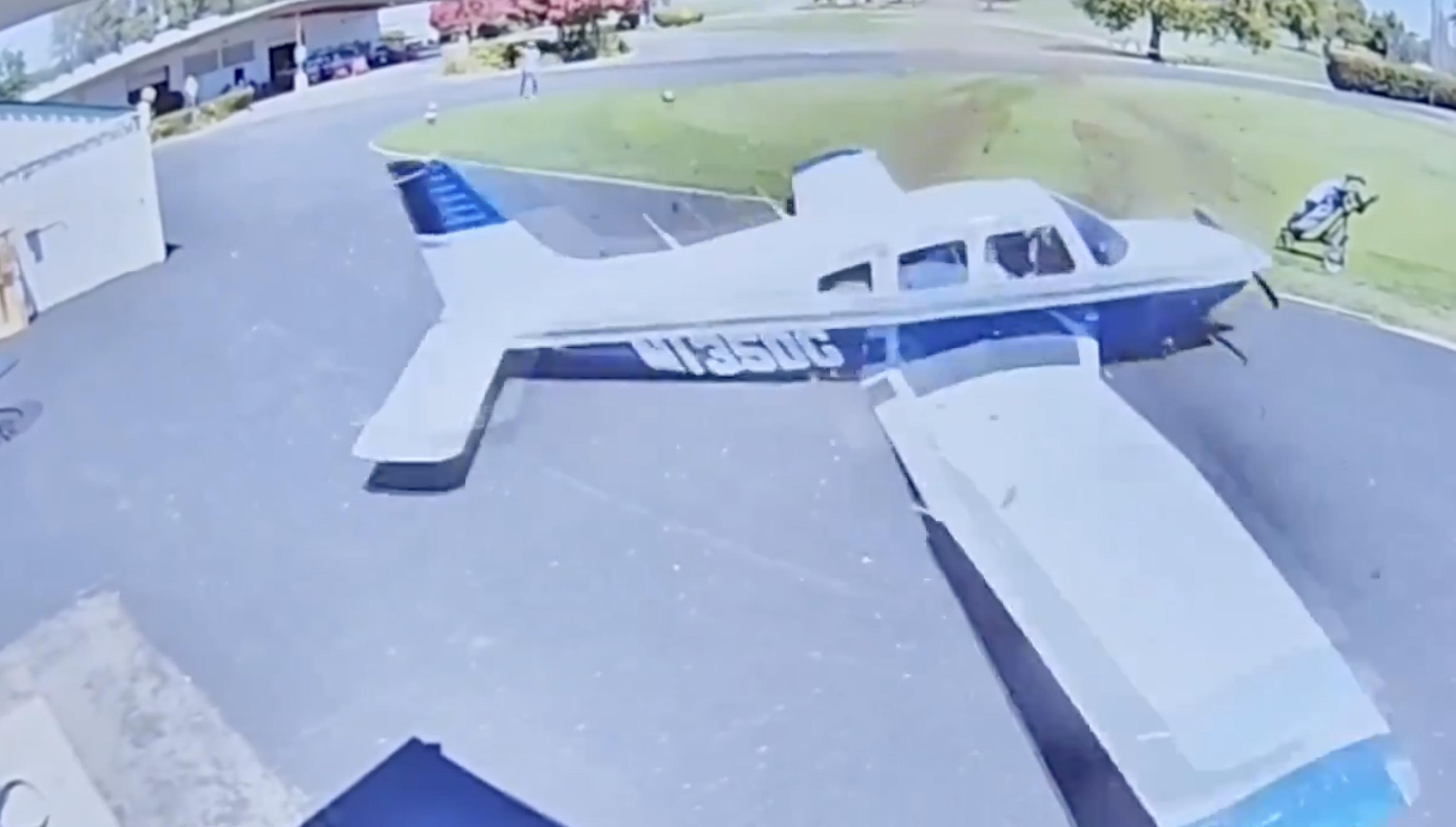 A small plane crashed on the fairway at Haggin Oaks Golf Complex on Sunday after a mechanical failure.