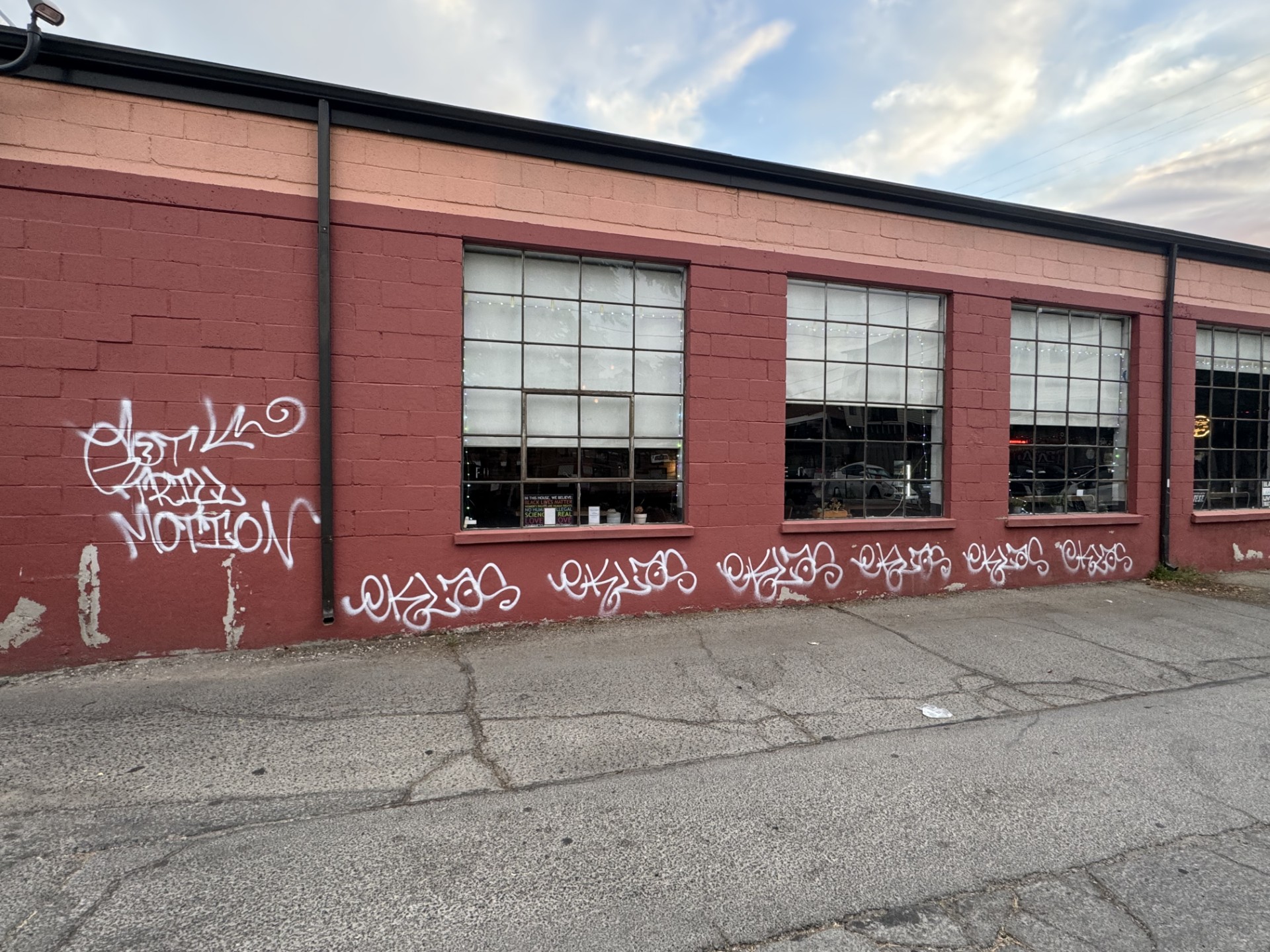 Sugar House Coffee recently was tagged with graffiti along the south side. The owner set up a GoFundMe after this and several other unfortunate circumstances.