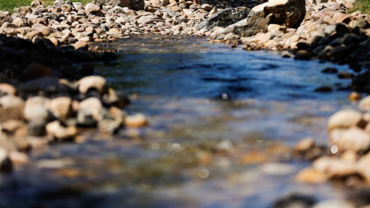 Water from the Provo River flows into an aquifer in Provo on Aug. 29, 2022. The Utah Geological Survey launched a new website Tuesday that aims to aid policymakers in decisions over groundwater.