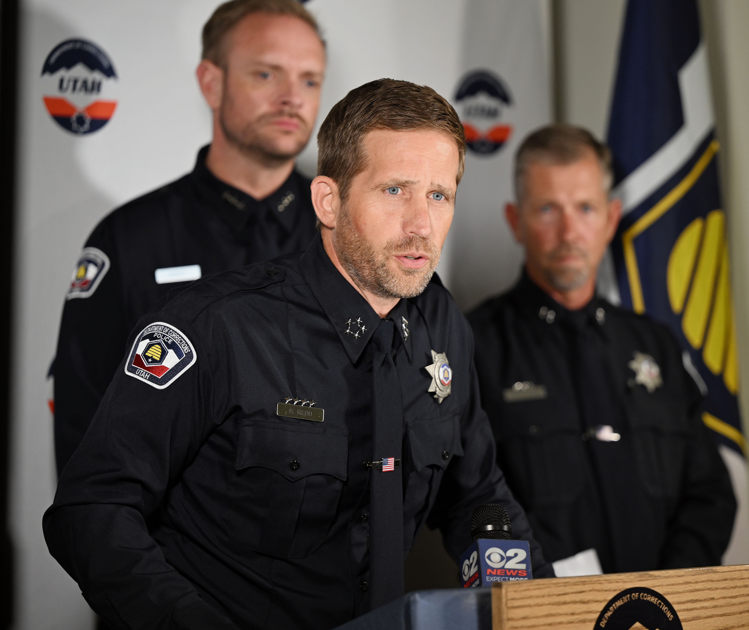 Brian Redd, executive director Utah Department of Corrections, speaks about the execution of Taberon Dave Honie at the Utah State Correctional Facility in Salt Lake City early Thursday.