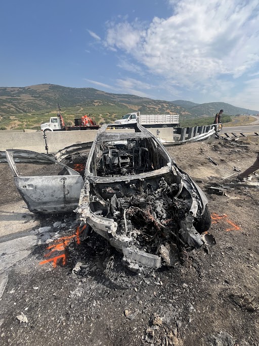 A woman was taken to the hospital in critical condition Thursday morning after a car crash on I-80 near Summit Park in Lambs Canyon.