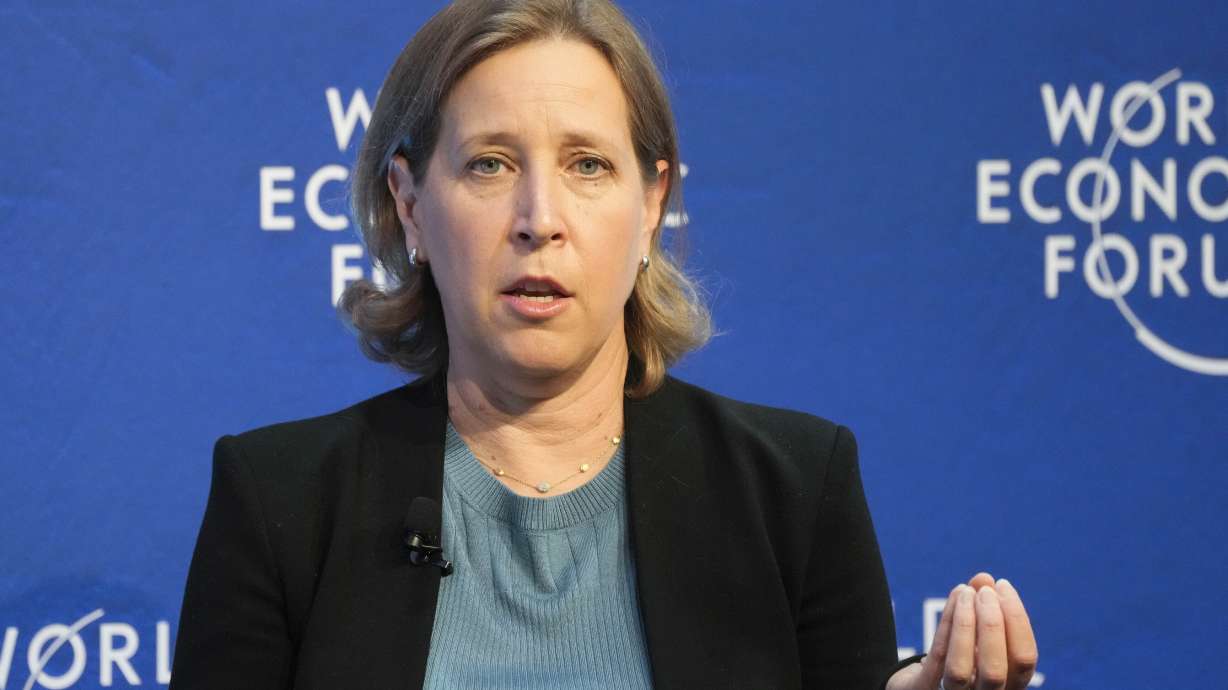 YouTube CEO Susan Wojcicki at the World Economic Forum in Davos, Switzerland, on May 24, 2022. Her husband said Friday that Wojcicki, who was 56, died after suffering with small cell lung cancer for the past two years.