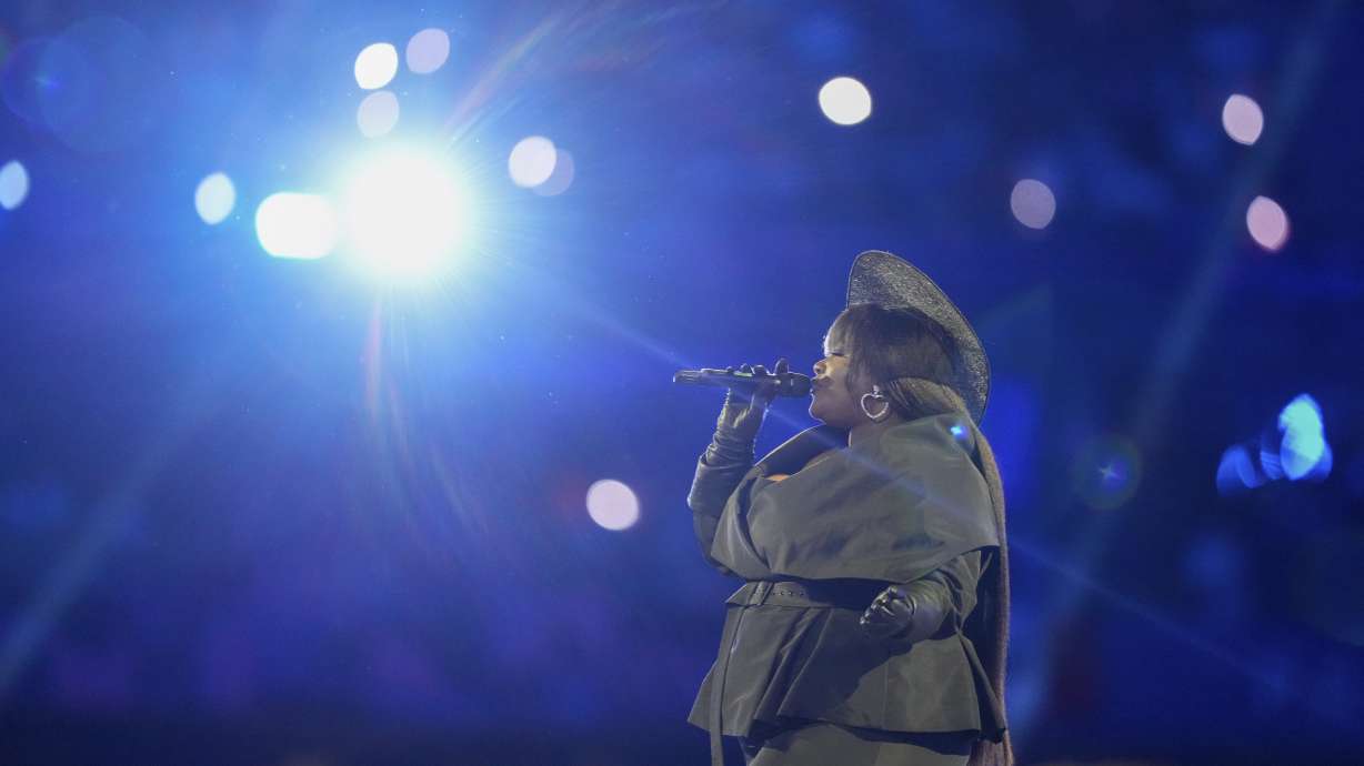 Yseult performs during the 2024 Summer Olympics closing ceremony at the Stade de France, Monday, Aug. 12, 2024, in Saint-Denis, France.