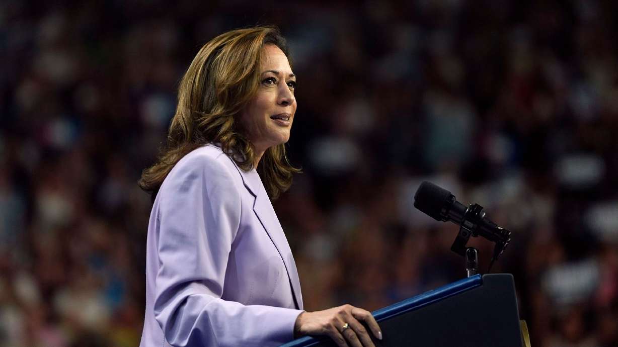 Vice President Kamala Harris speaks at a campaign rally, Saturday, in Las Vegas. Harris has backed the elimination of taxes on tips, endorsing a policy first suggested by former President Donald Trump.